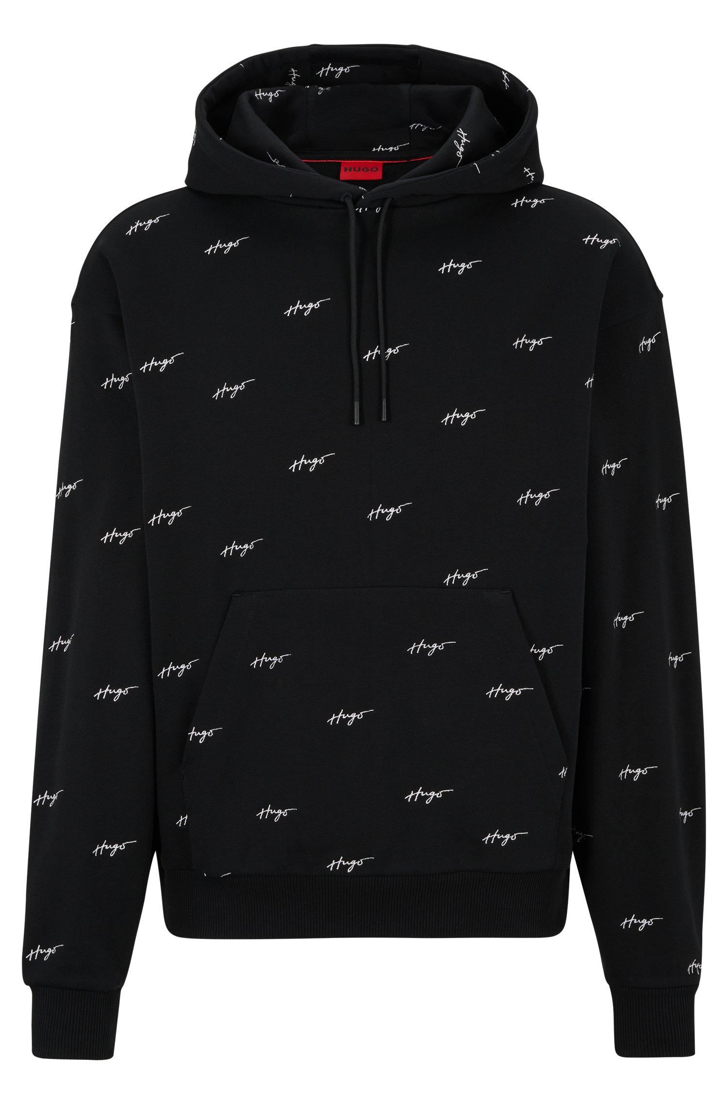 BOSS By HUGO BOSS Relaxed fit Hoodie In Cotton Terry With Handwritten boss-by-hugo-boss-relaxed-fit-hoodie-in-cotton-terry-with-handwritten