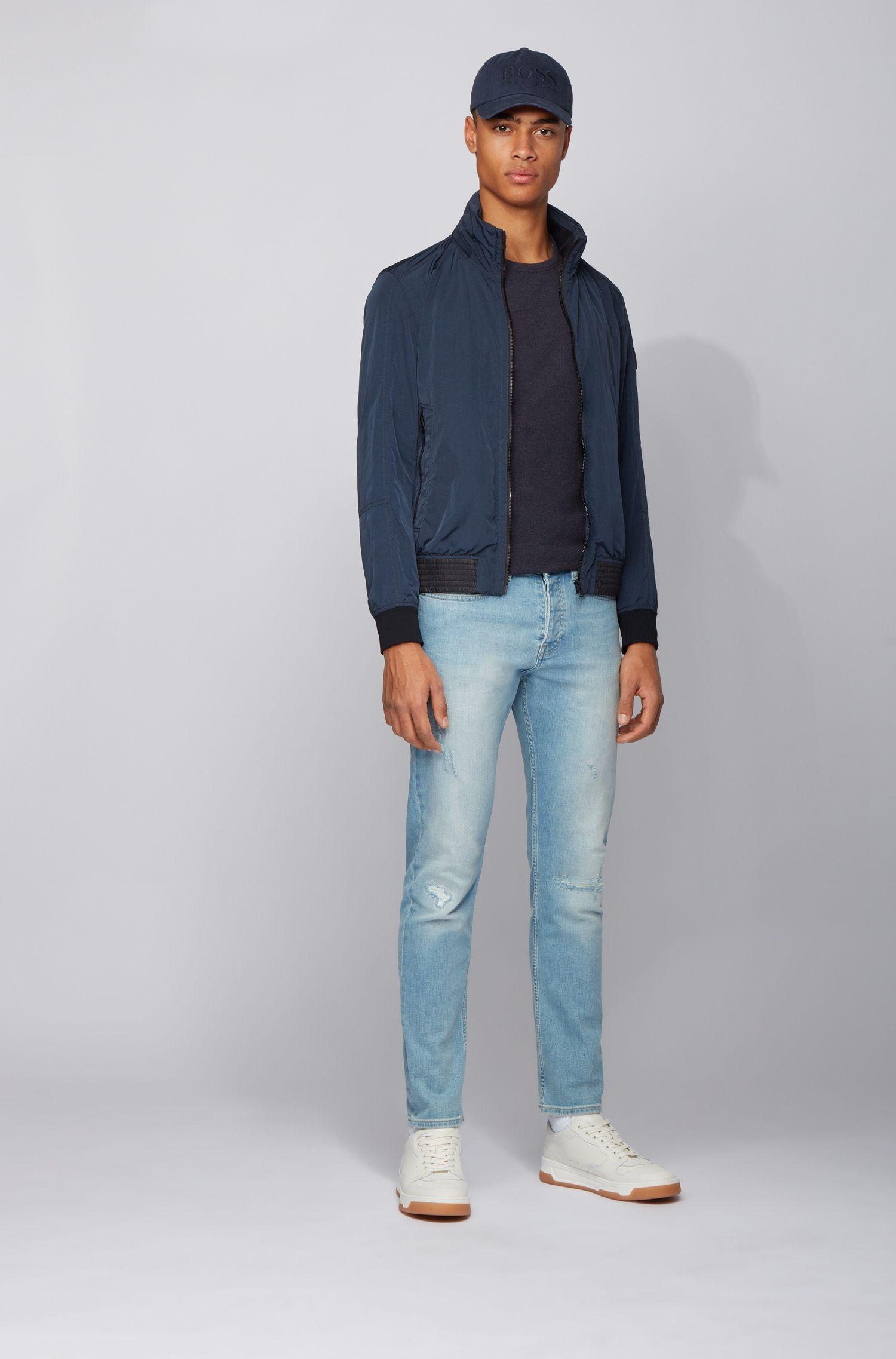 BOSS by Hugo Boss Slim Fit T Shirt With Long Sleeves In Waffle Cotton