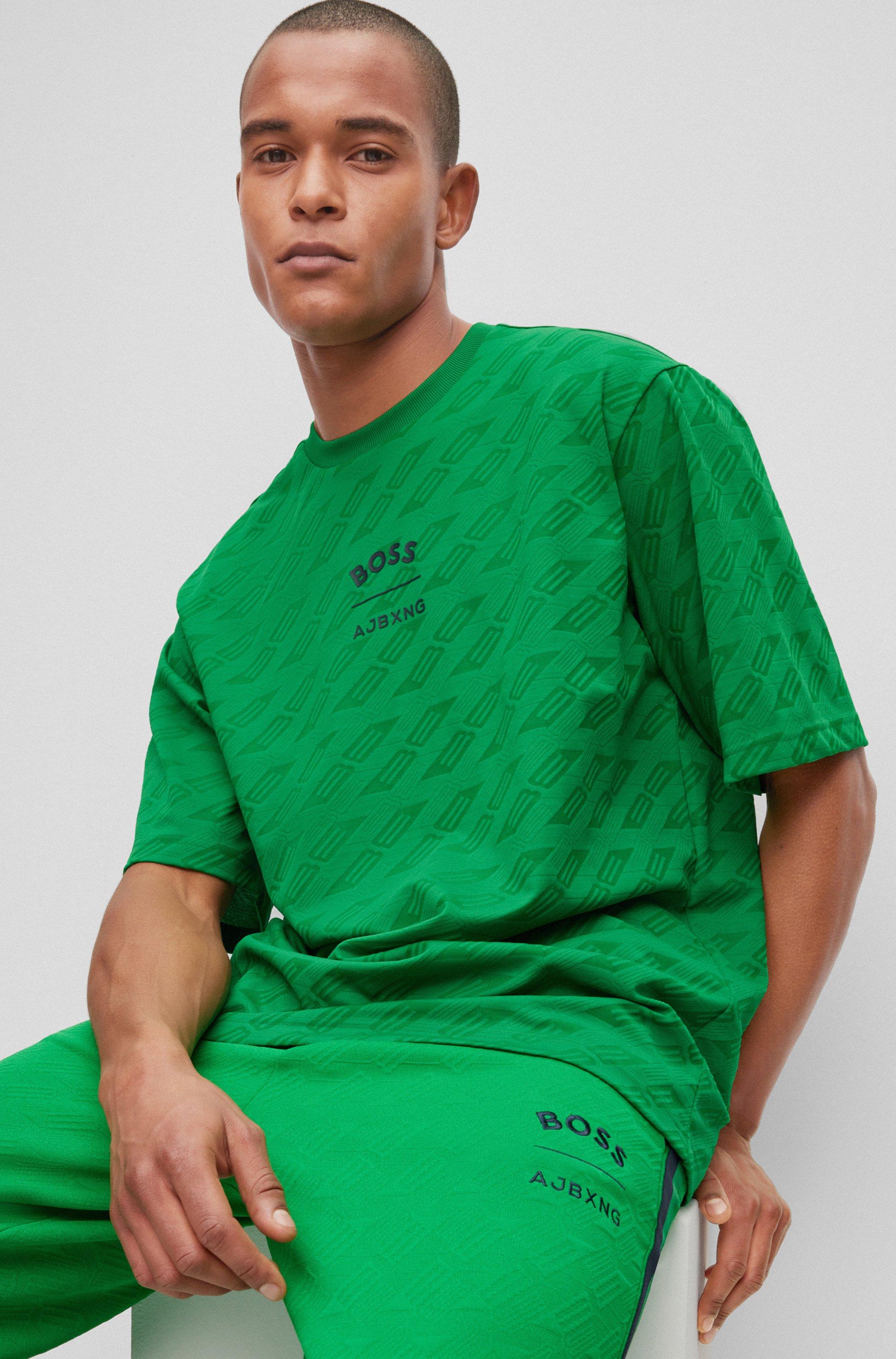 BOSS by HUGO BOSS X Ajbxng Fit Logo Print T-shirt in Green for Men | Lyst