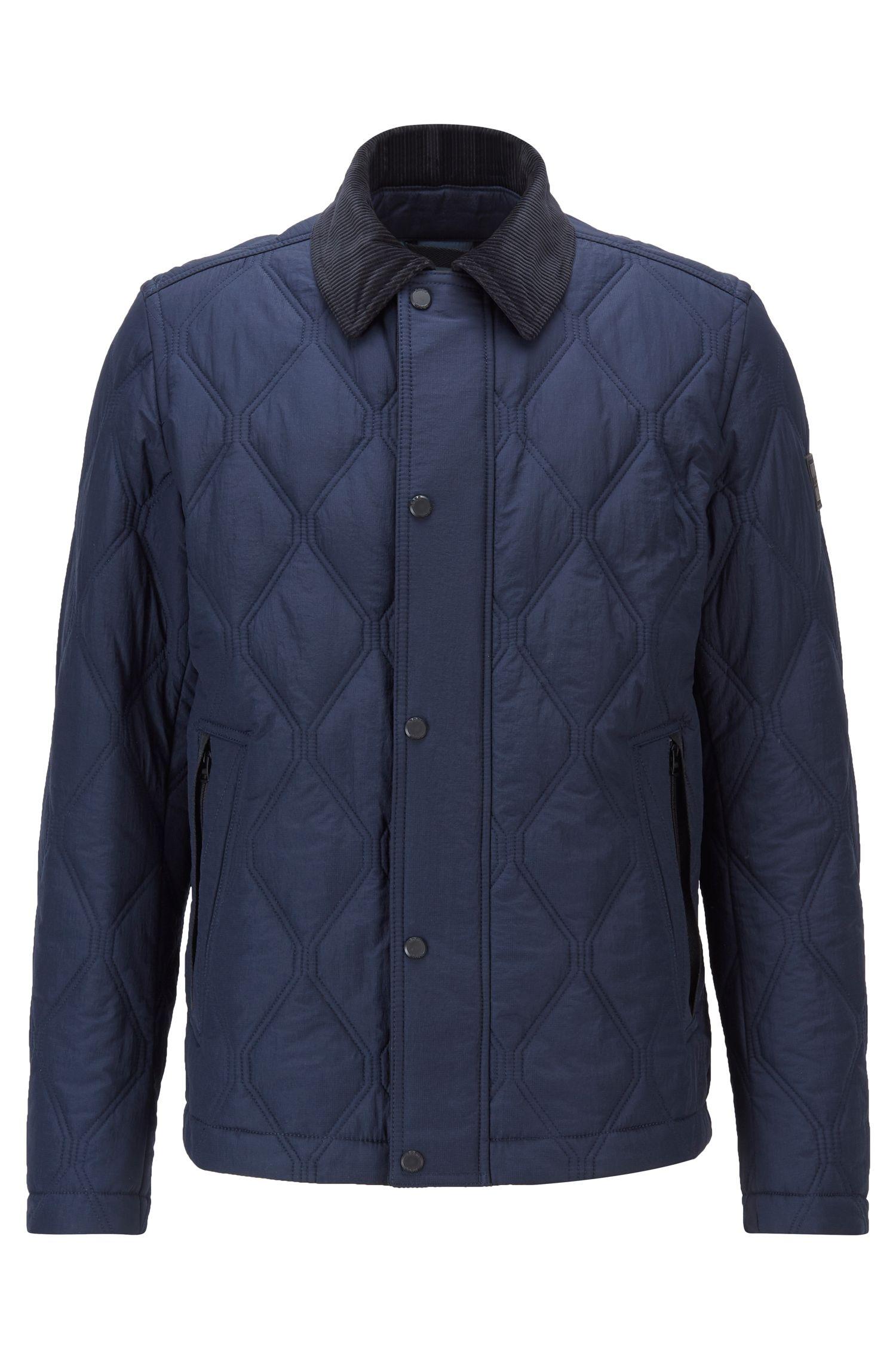 BOSS by Hugo Boss Corduroy Diamond Quilted Jacket With Water Repellent ...