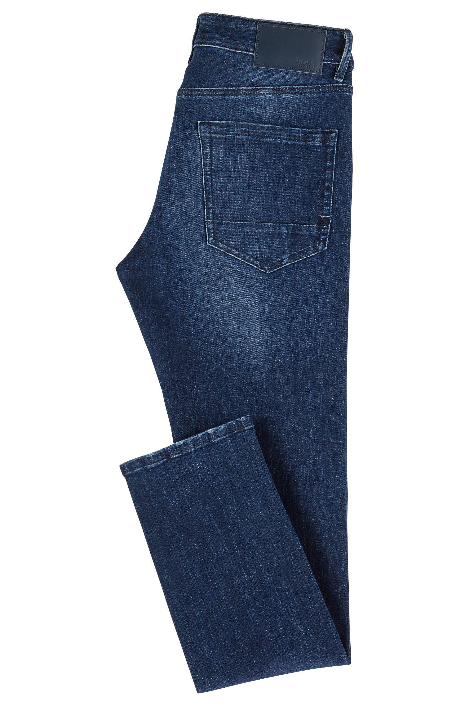 BOSS Extra-slim-fit Jeans In Marble-effect Stretch Denim in Dark Blue ...