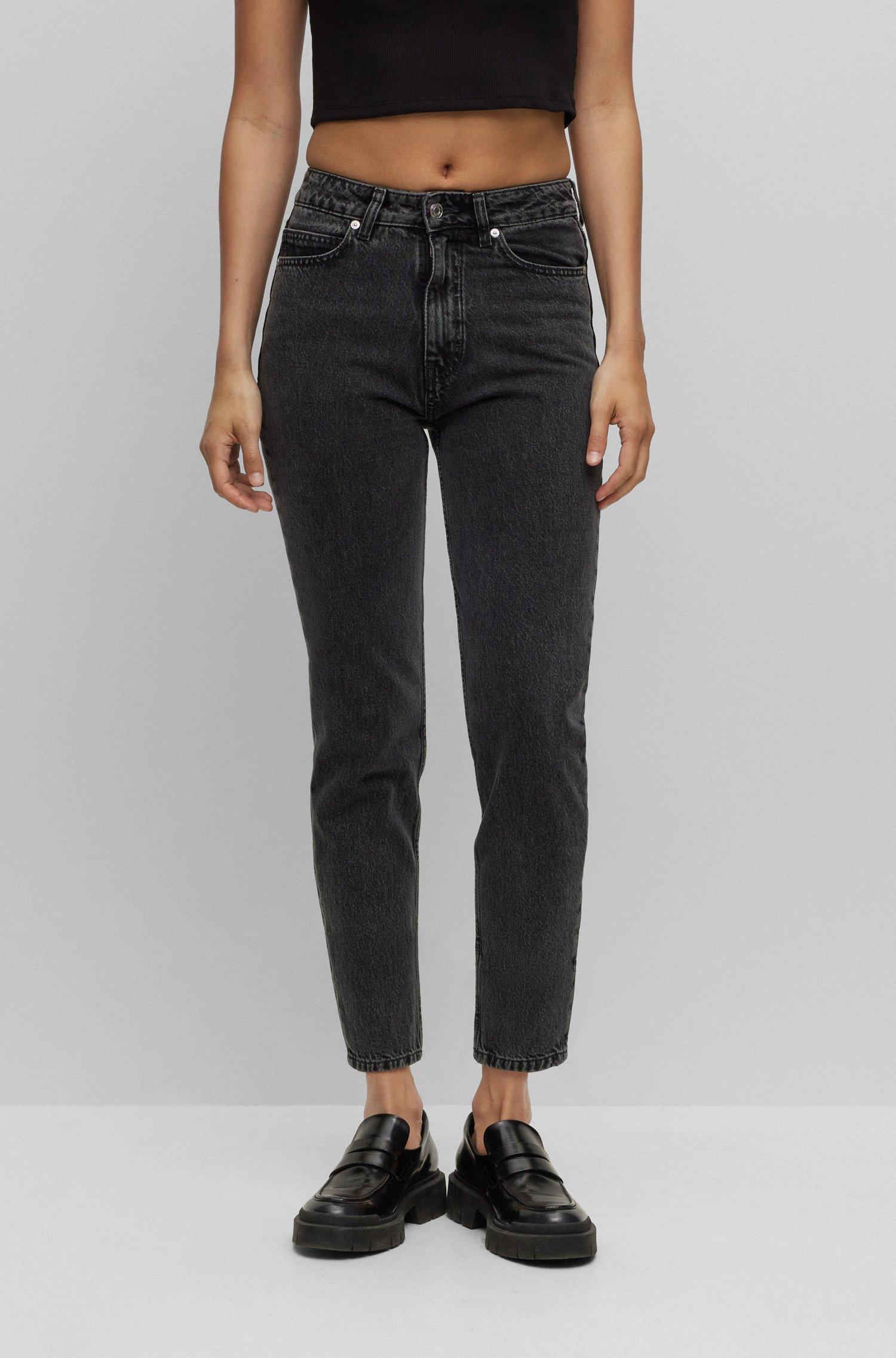 HUGO Relaxed-fit Mom Jeans In Black Rigid Denim | Lyst UK