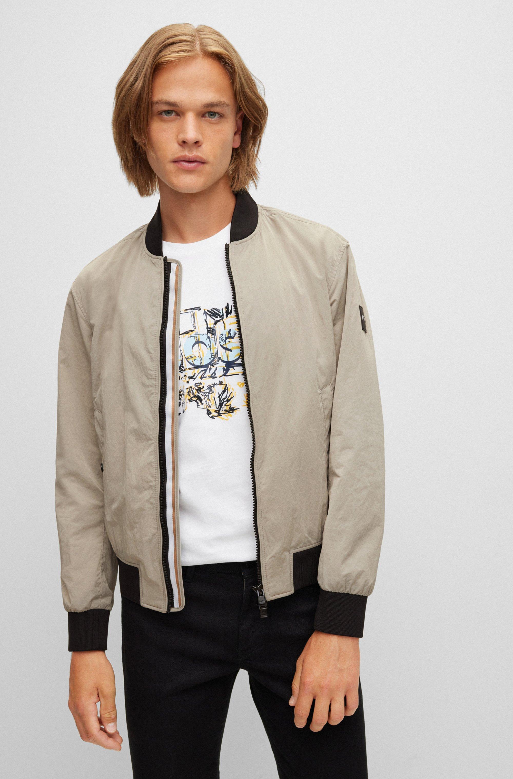 BOSS by HUGO BOSS Regular-fit Bomber Jacket In Water-repellent Recycled  Fabric in White for Men | Lyst