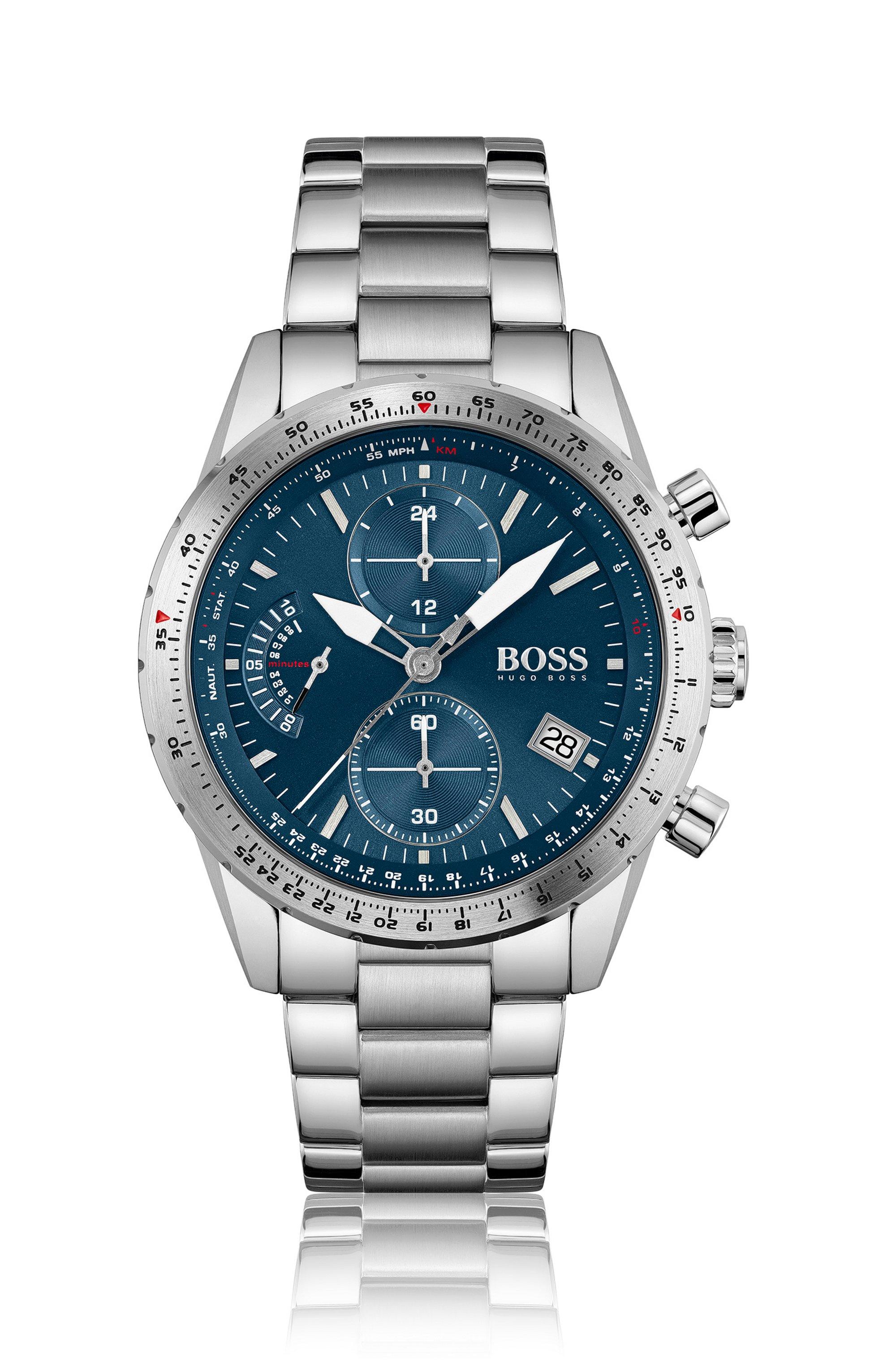 BOSS by HUGO BOSS Link-bracelet Chronograph Watch With Luminescent Hands in  Metallic for Men | Lyst