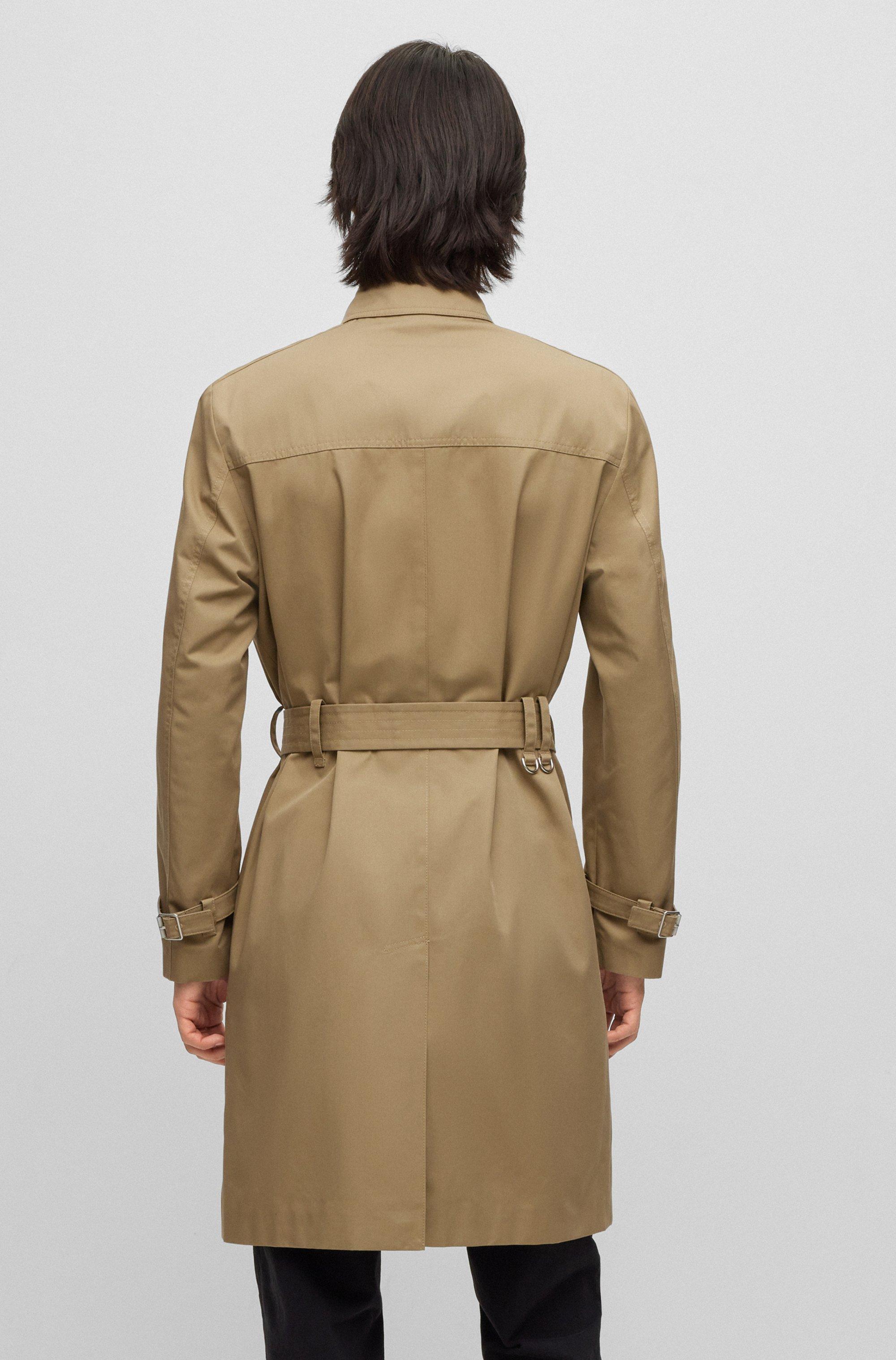 HUGO Water-repellent Trench Coat With Belted Closure in Brown for Men | Lyst