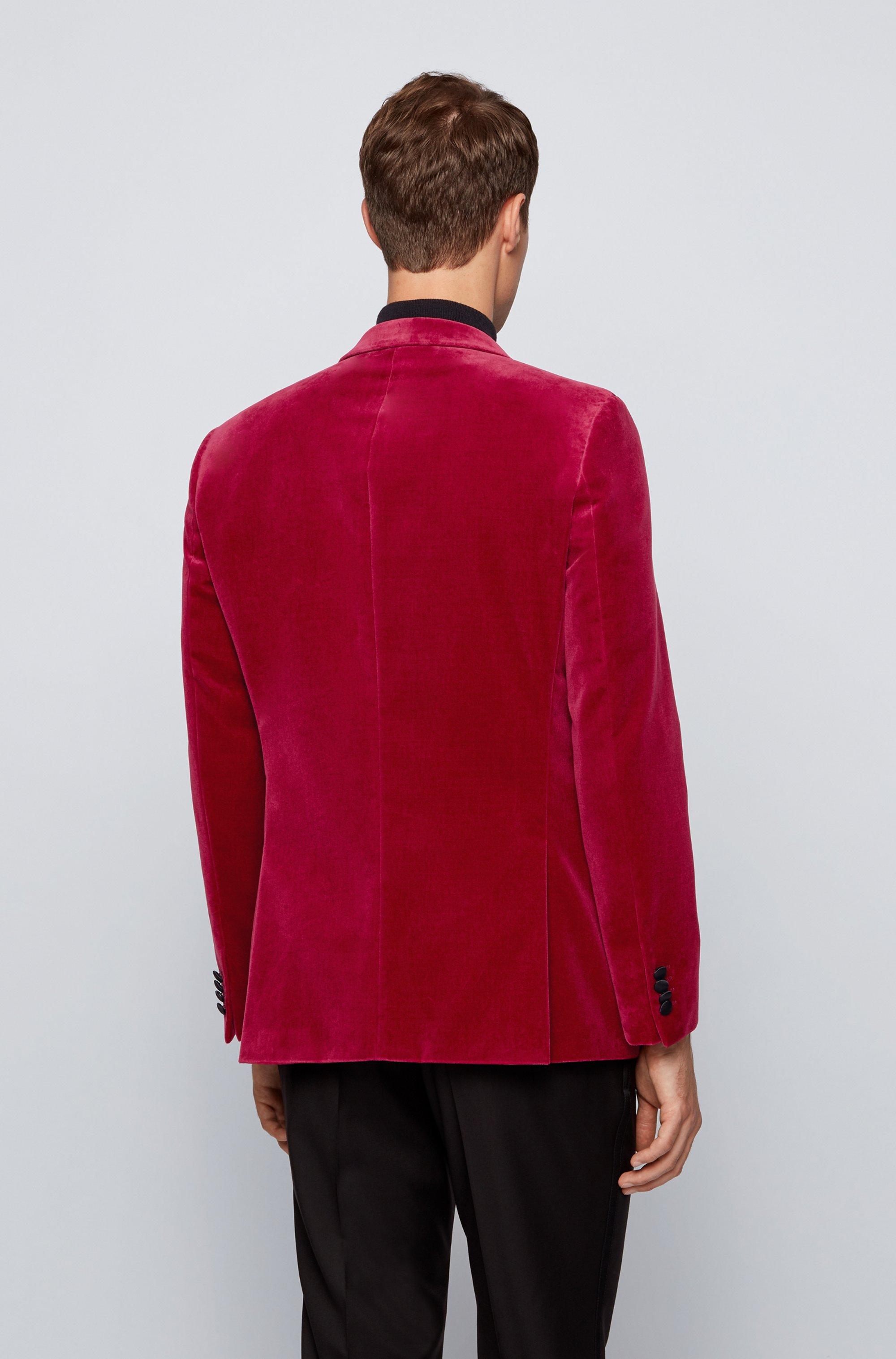 Veste de smoking Slim Fit en velours, avec finitions en soie BOSS by HUGO  BOSS pour homme en coloris Rouge | Lyst
