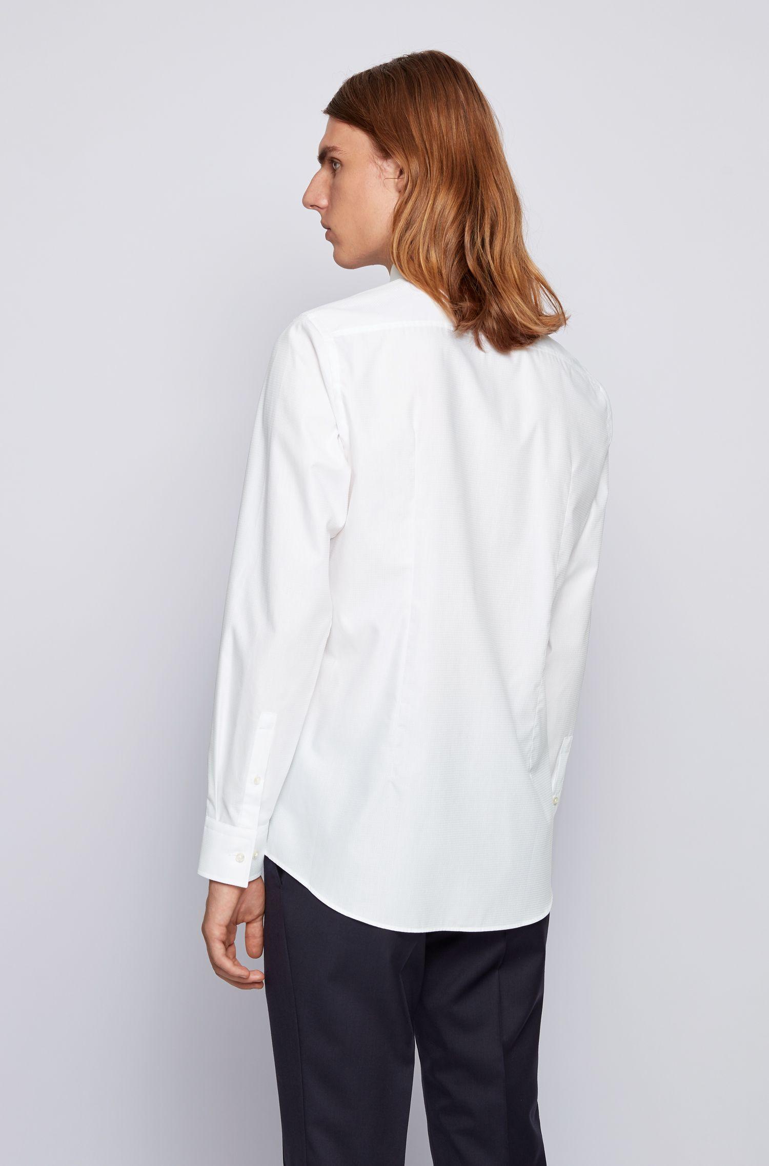 BOSS by Hugo Boss Slim Fit Shirt In Structured Cotton Twill in White for Men - Lyst