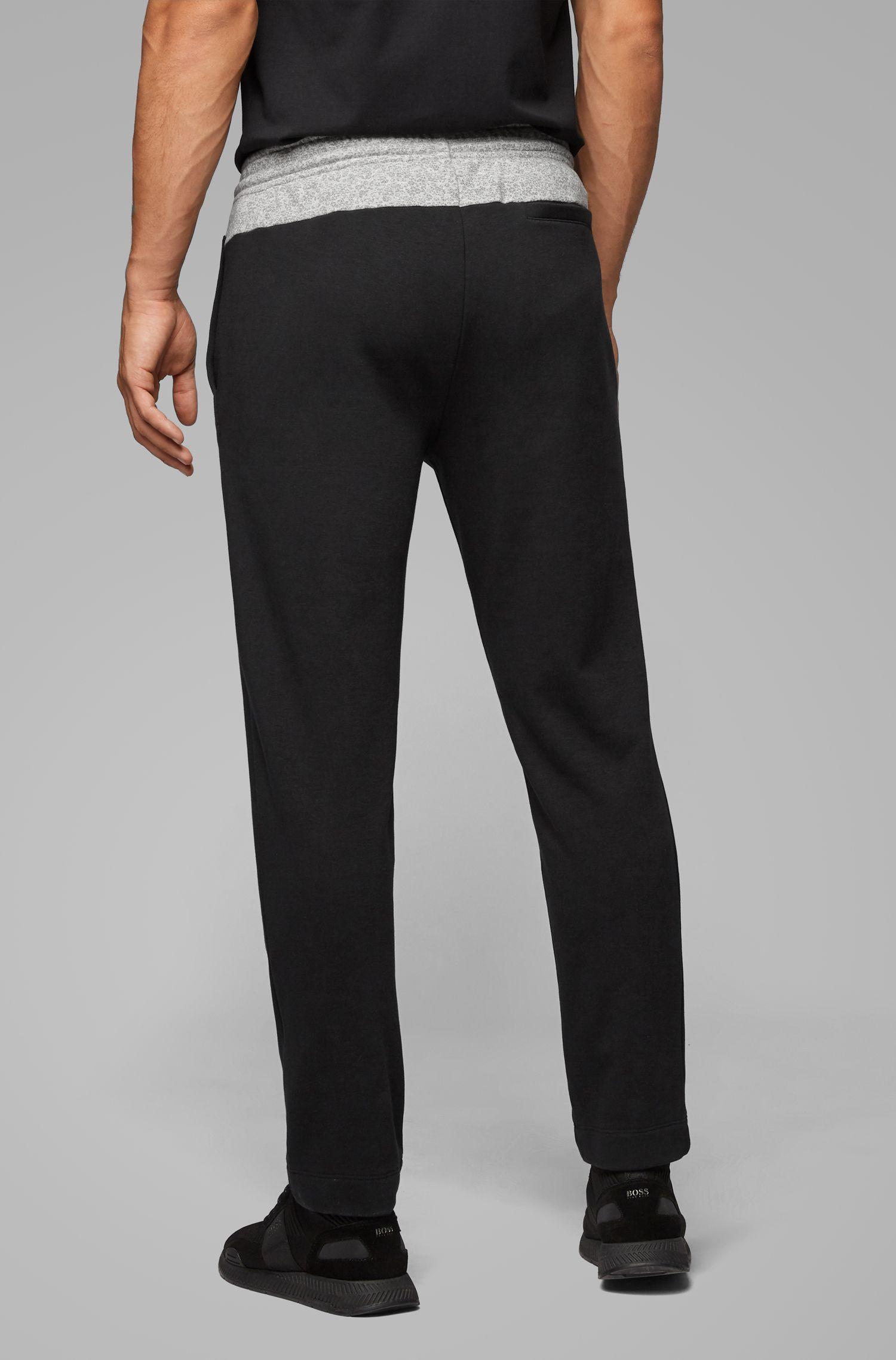 BOSS Cotton Regular-fit jogging Pants With Contrast Panel in Black for ...