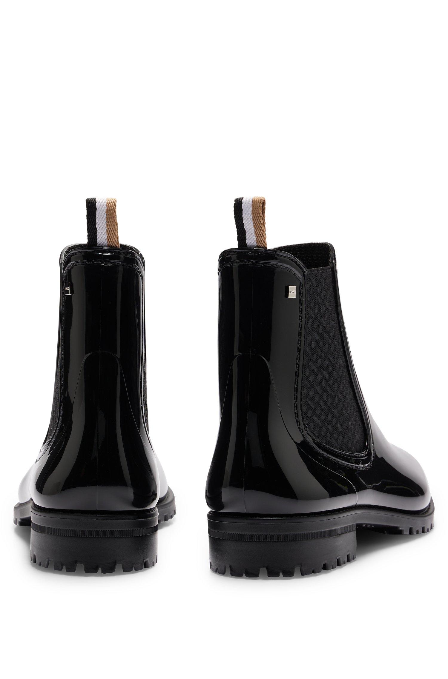 Black glossy hotsell rain boots