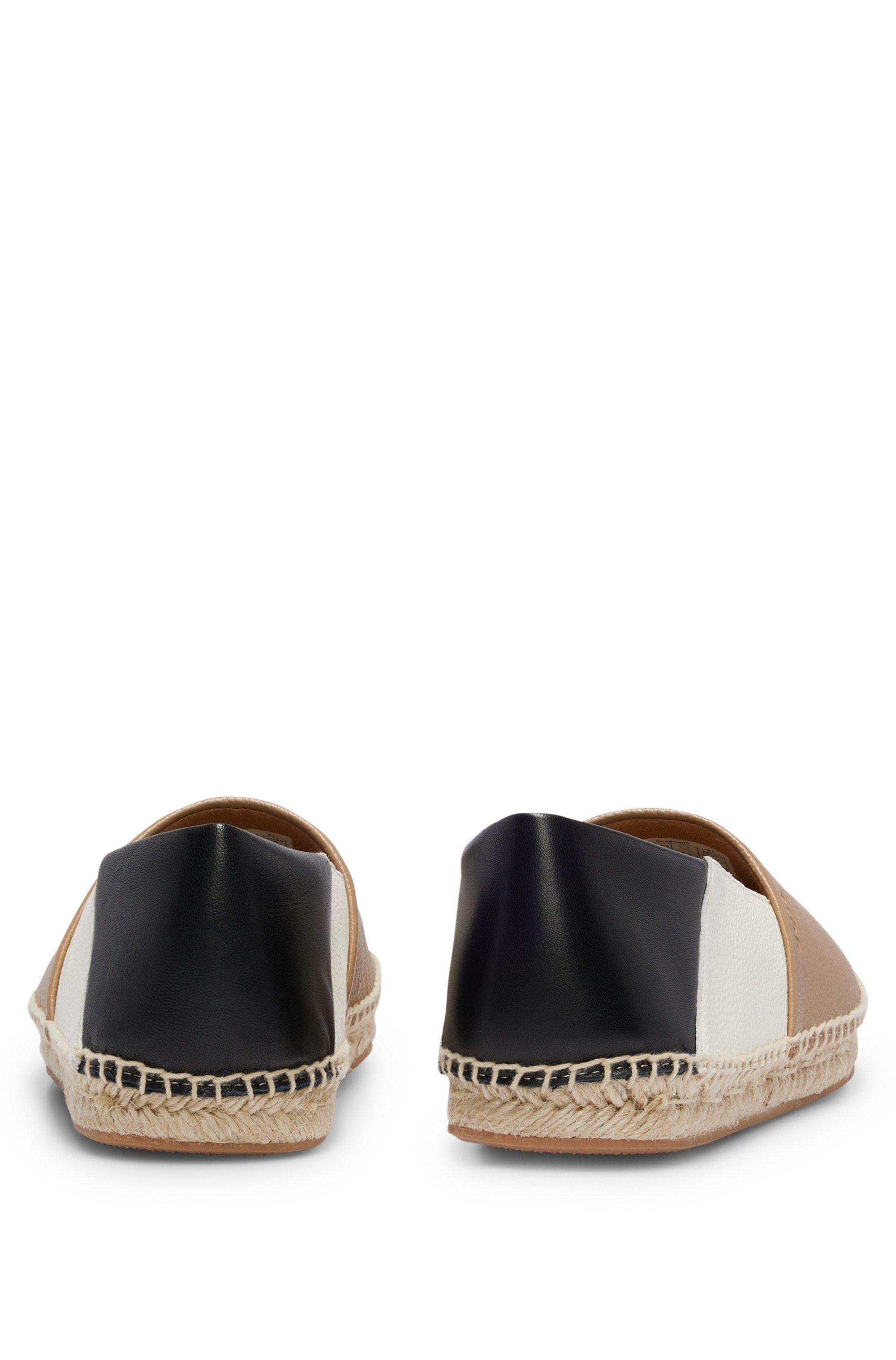 BOSS - Leather espadrilles with jute sole