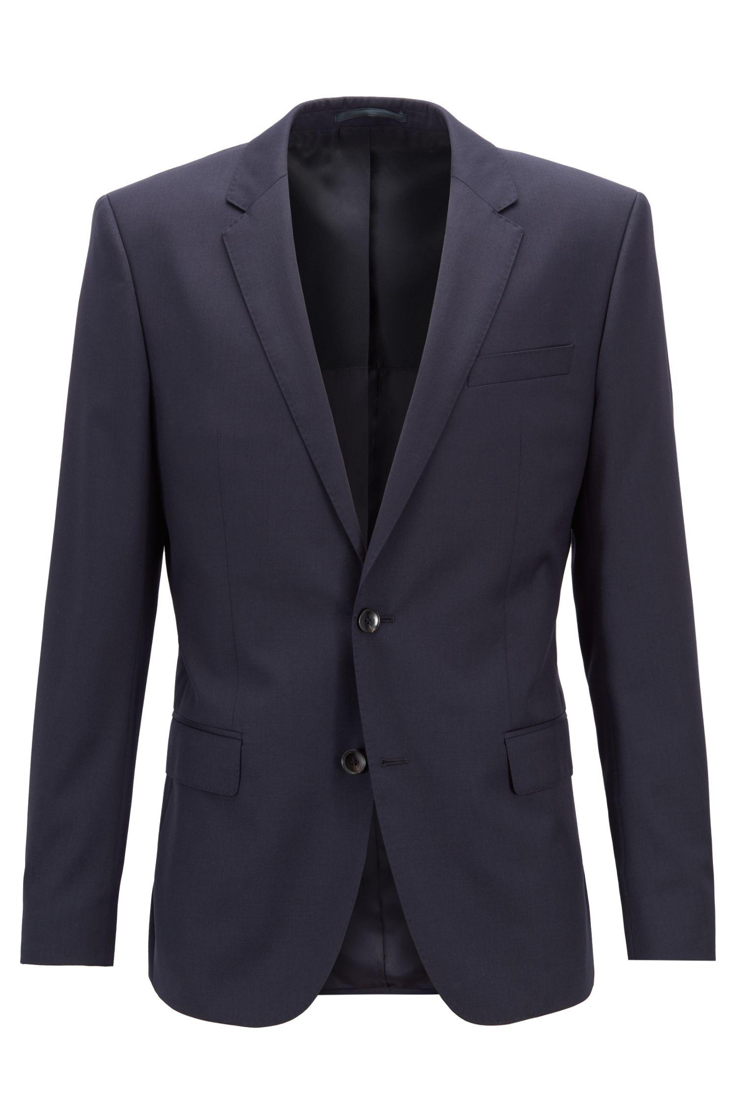 BOSS Slim-fit Jacket In Virgin Wool in Blue for Men - Lyst