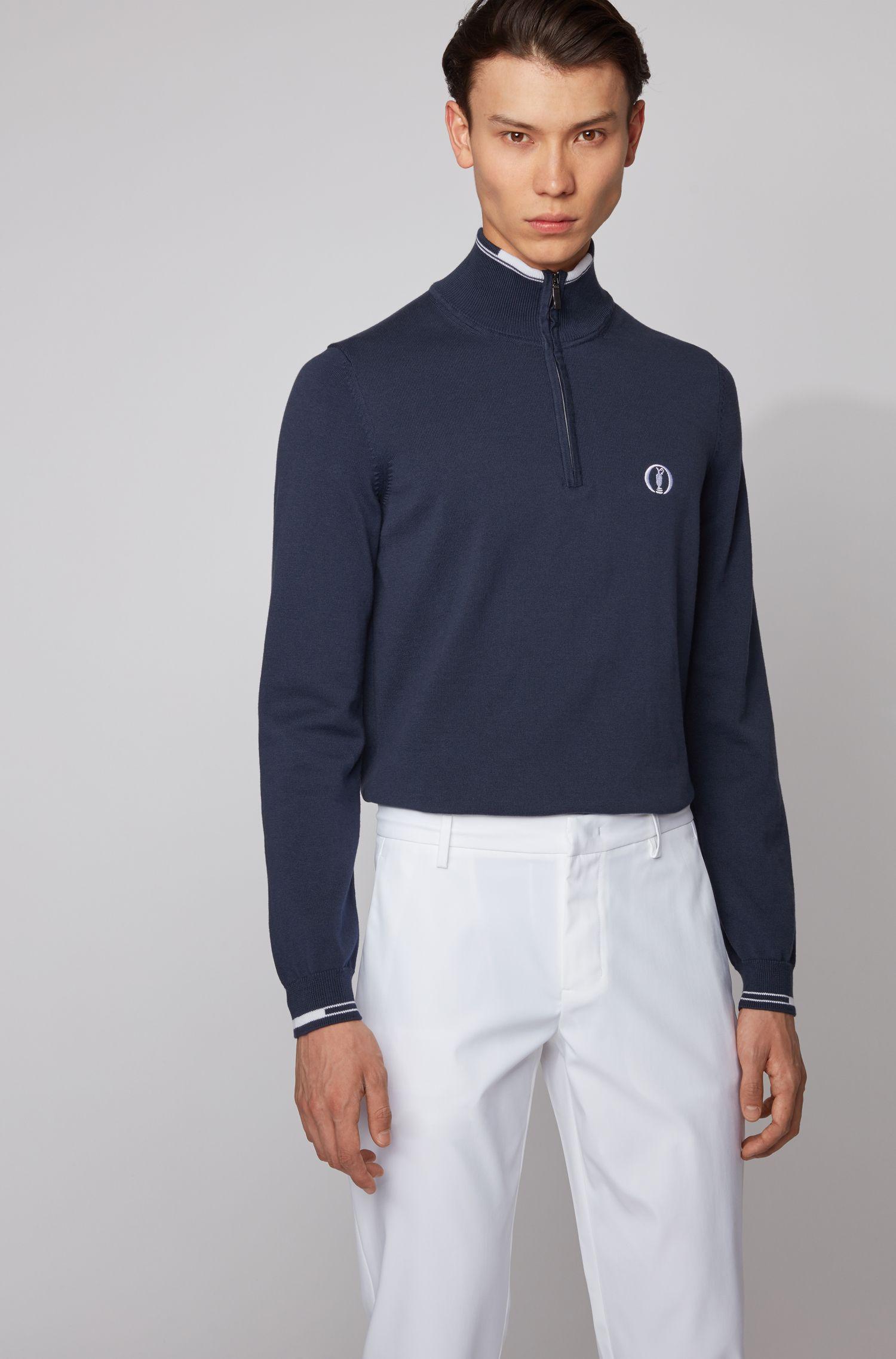 BOSS by Hugo Boss The Open Exclusive Zip Neck Sweater In Organic Cotton ...