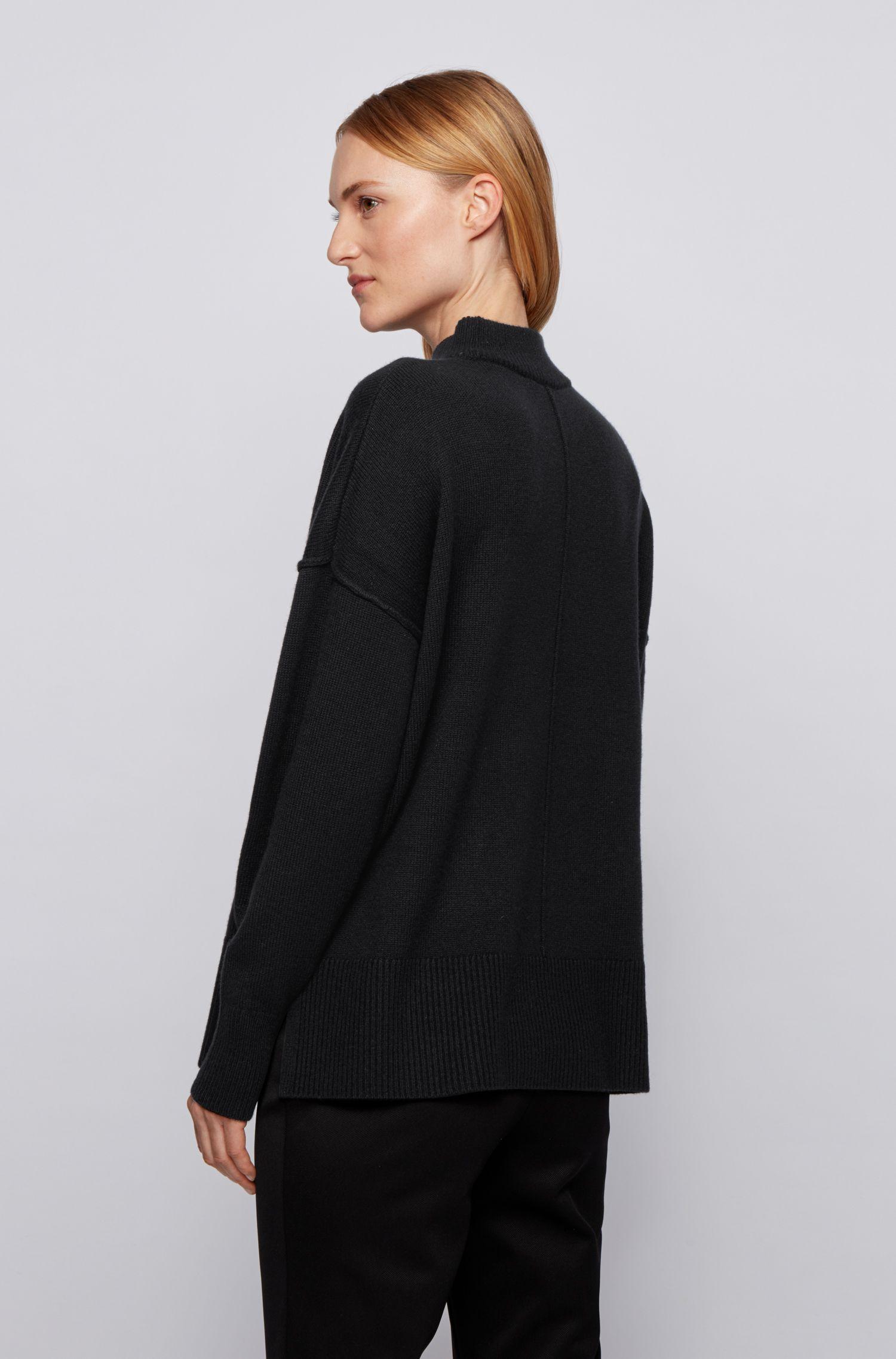 BOSS by Hugo Boss Relaxed Fit Sweater In Pure Cashmere With Mock Neck in Black - Lyst