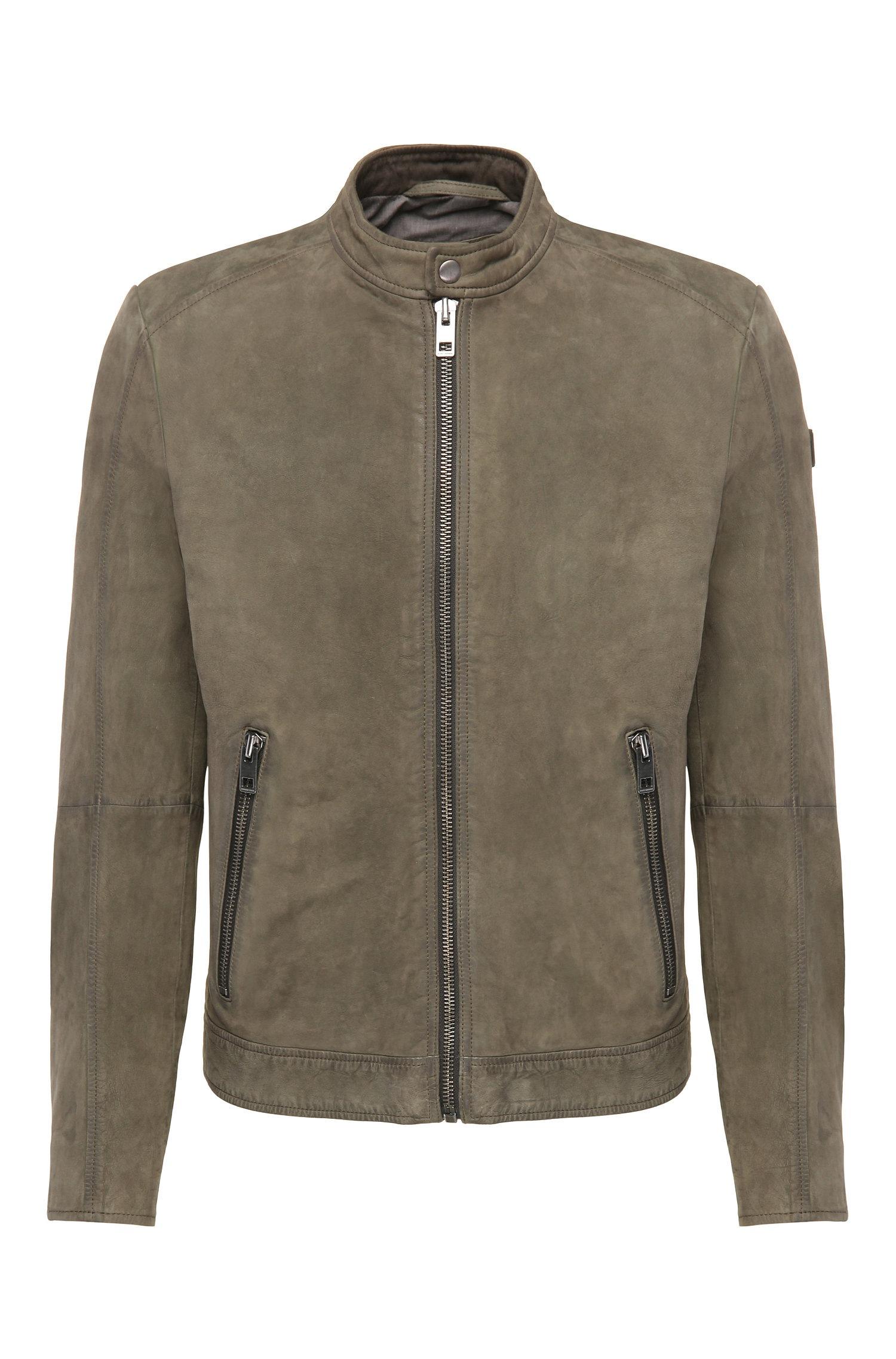 Boss Jordan Slim Fit Leather Biker Jacket Pictures