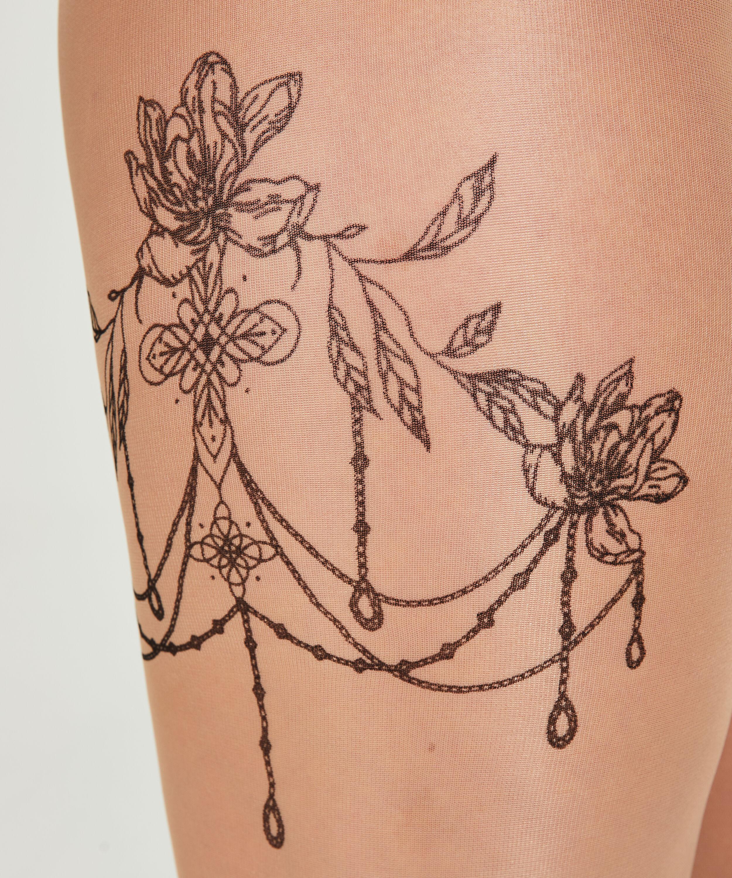 Hunkemöller Strumpfhose 15 Denier Leg Tattoos in Natur | Lyst DE