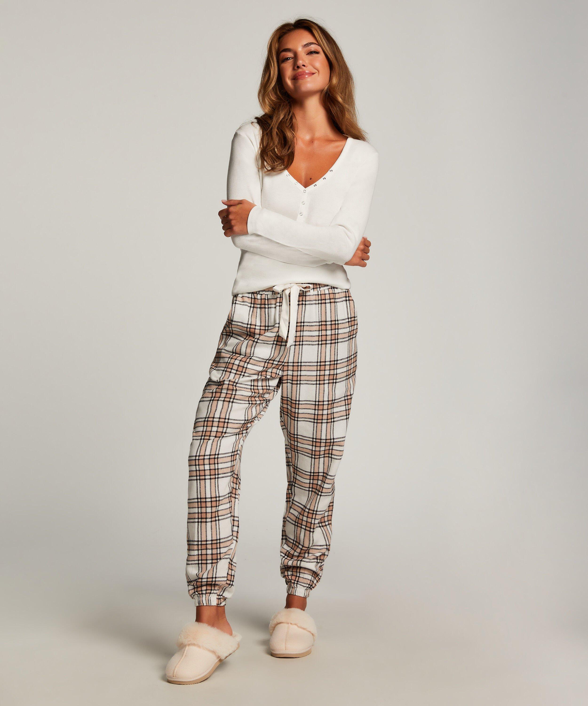 Hunkemoller Flannel Pyjama Pants in Natural Lyst UK