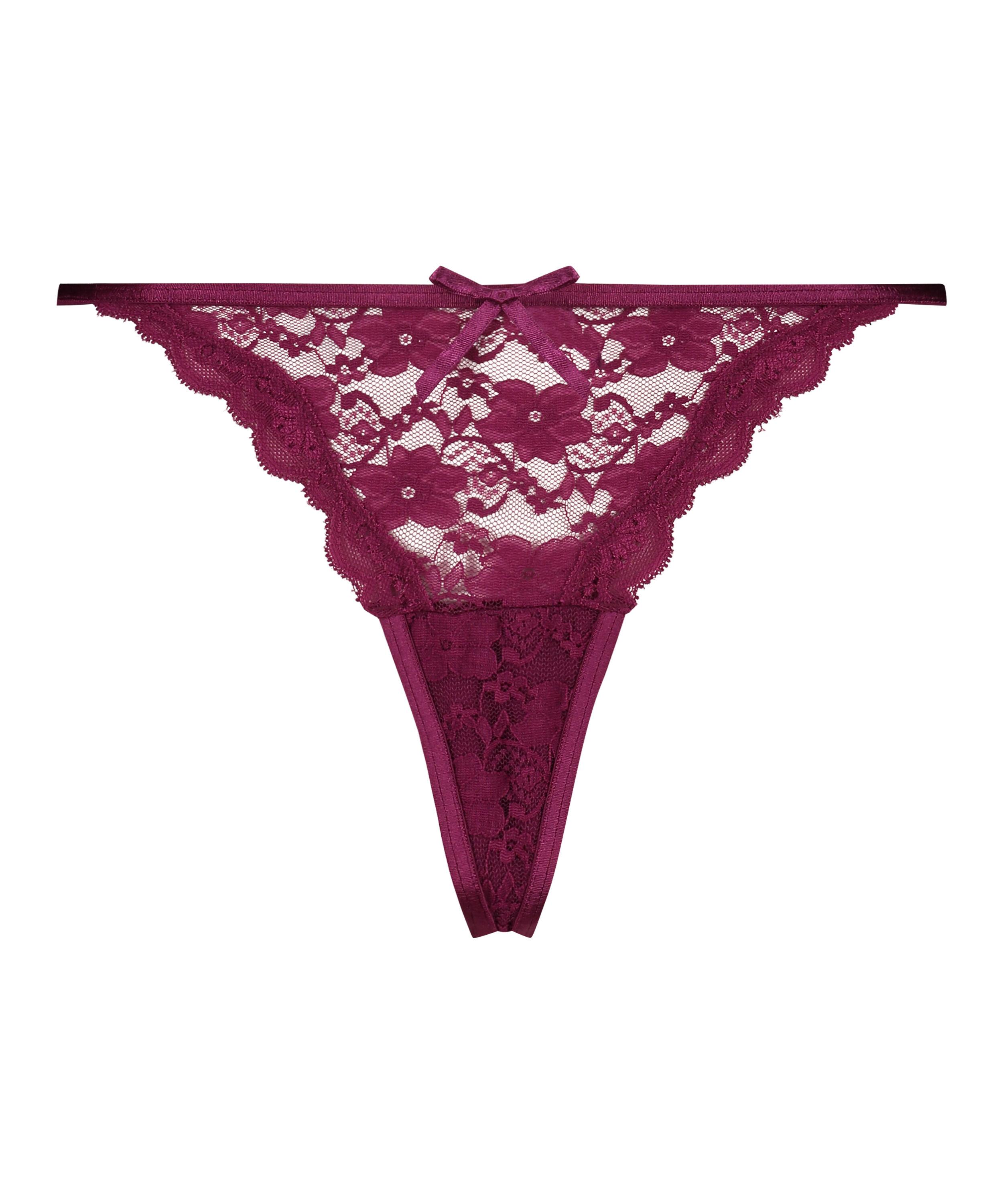 Hunkemoller X Nyakim Gatwech lace strappy string thong in purple