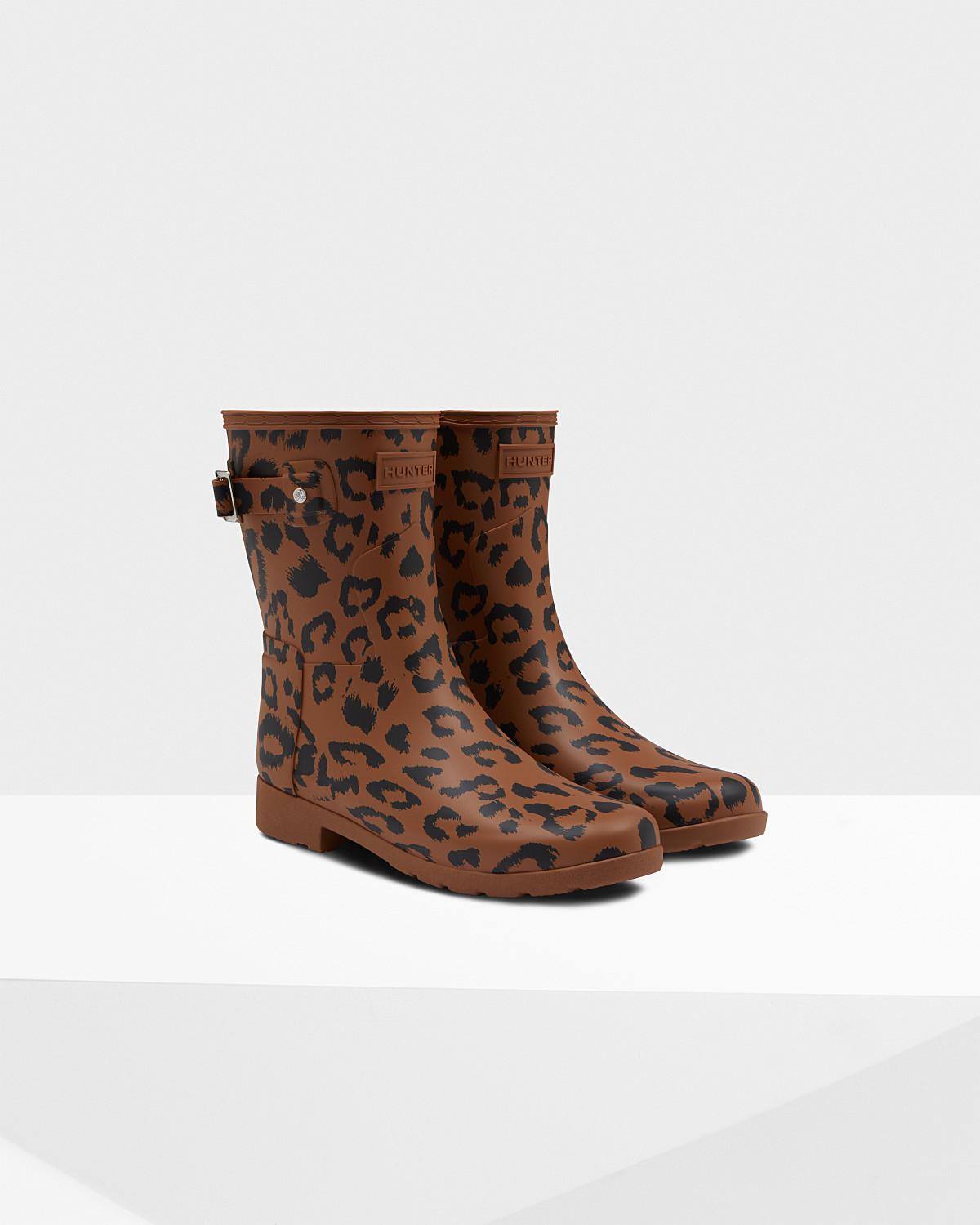 hunter leopard print wellies