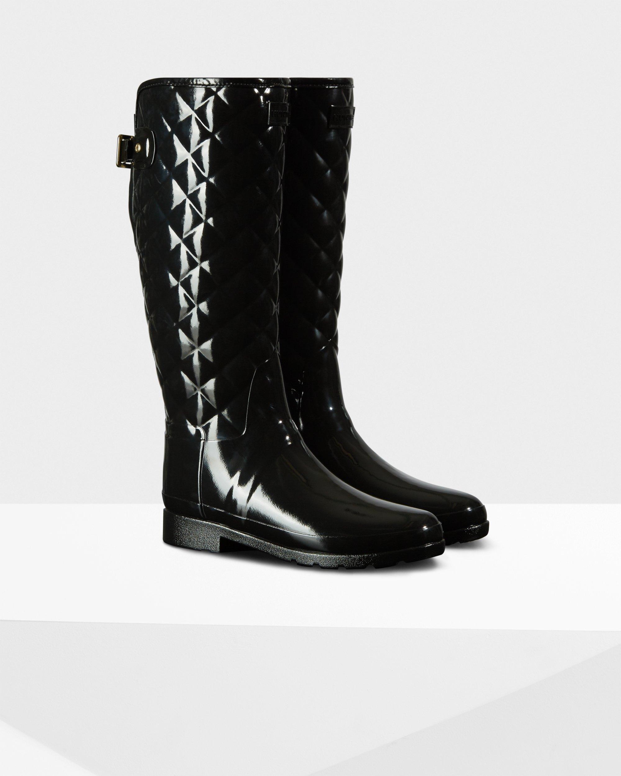 women's refined adjustable quilted tall riding boots