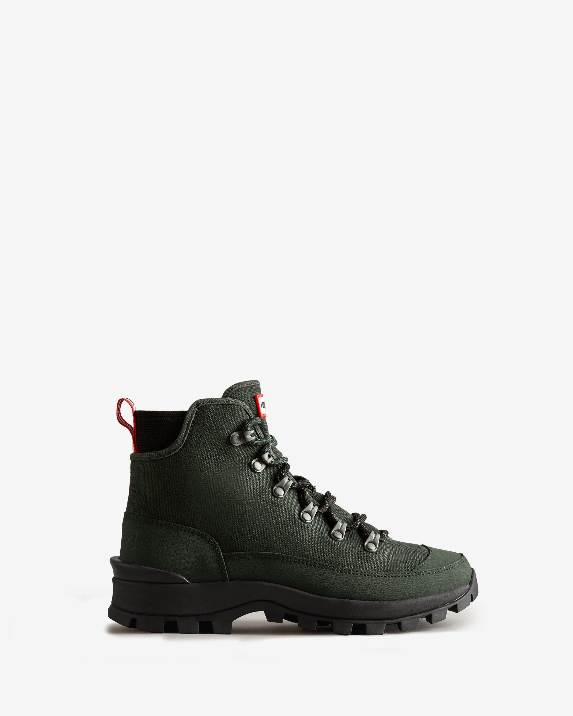 HUNTER Canvas Desert Commando Boots in Green Lyst