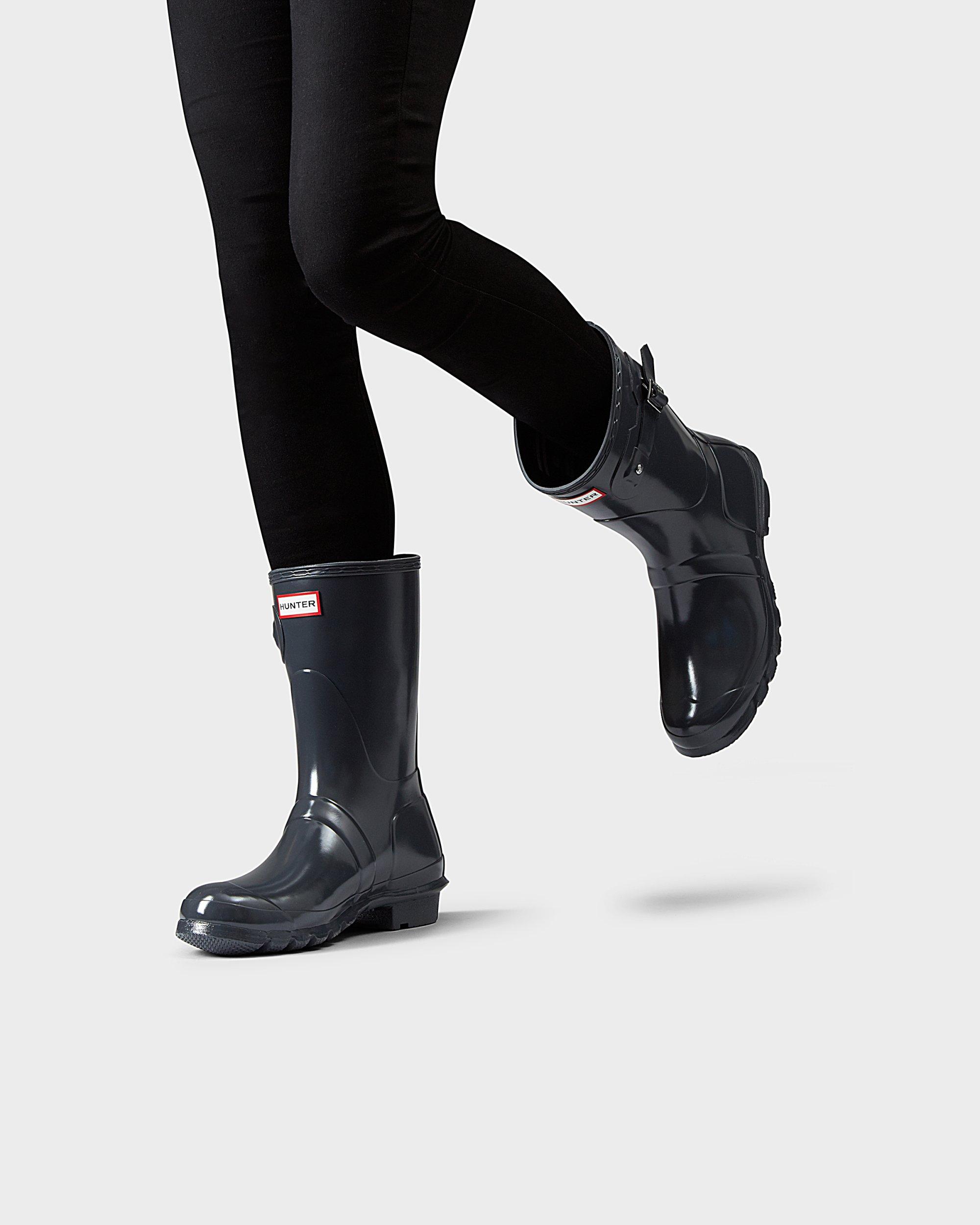 hunter short gloss rain boots