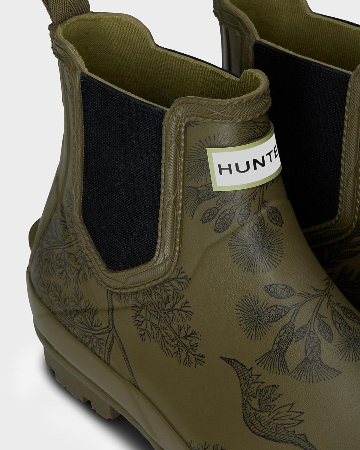 hunter norris printed chelsea boot
