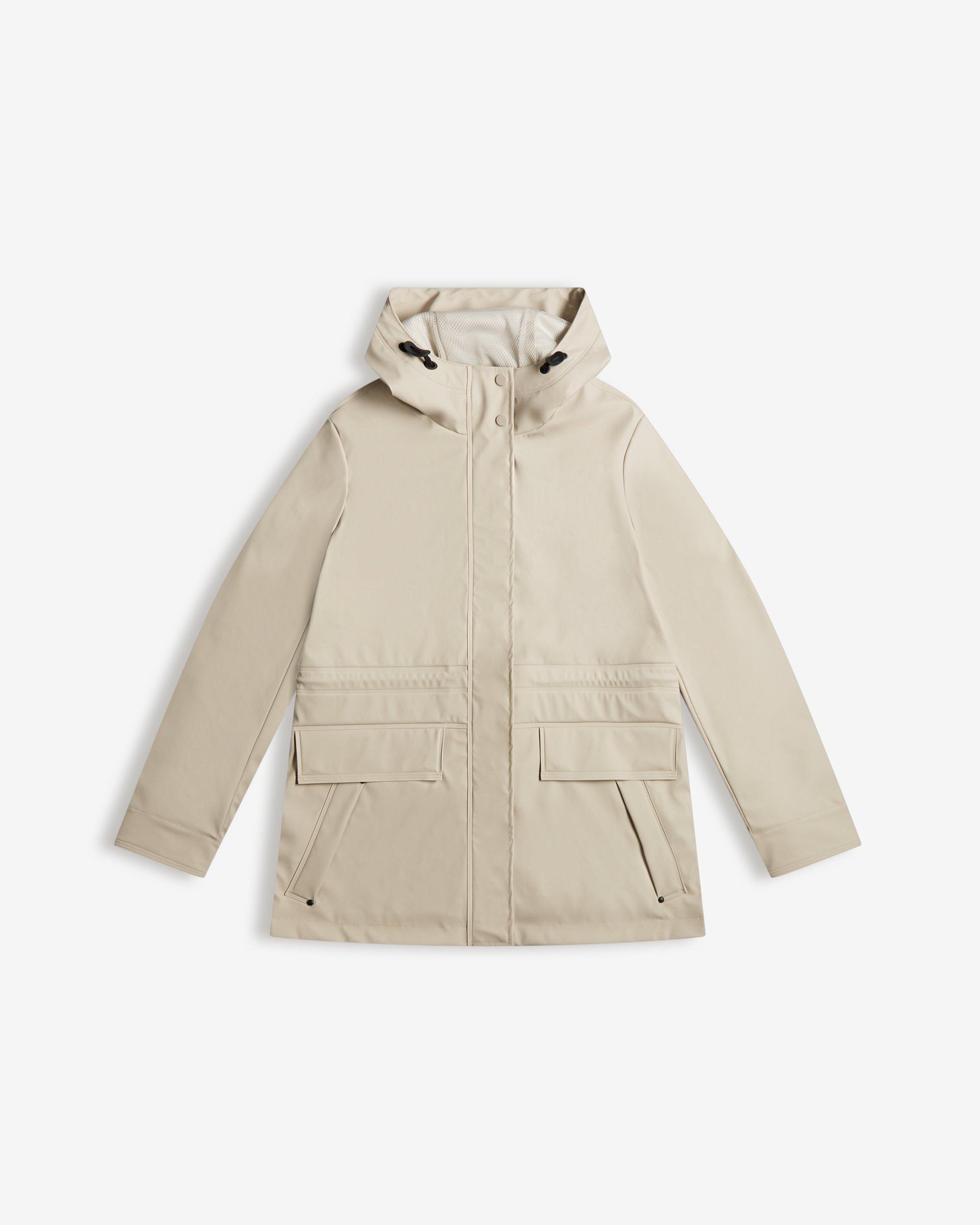 HUNTER Lightweight Waterproof Rain Jacket in White Lyst