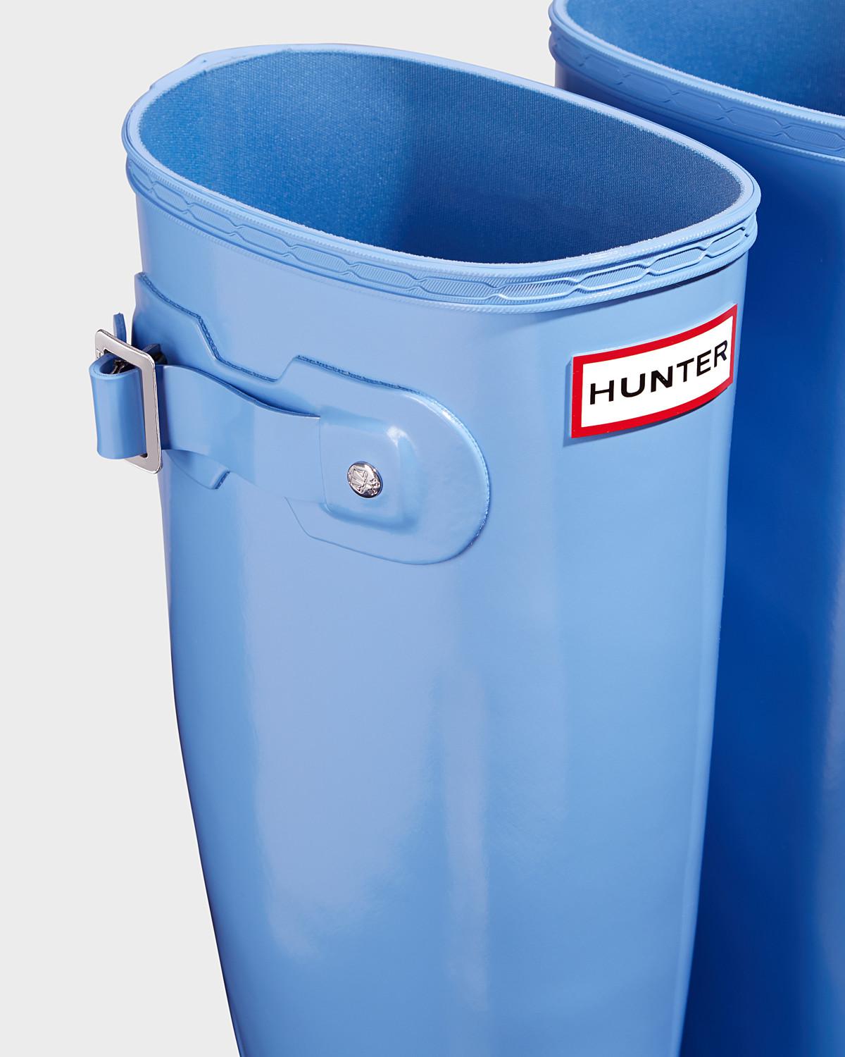vivid blue hunter boots