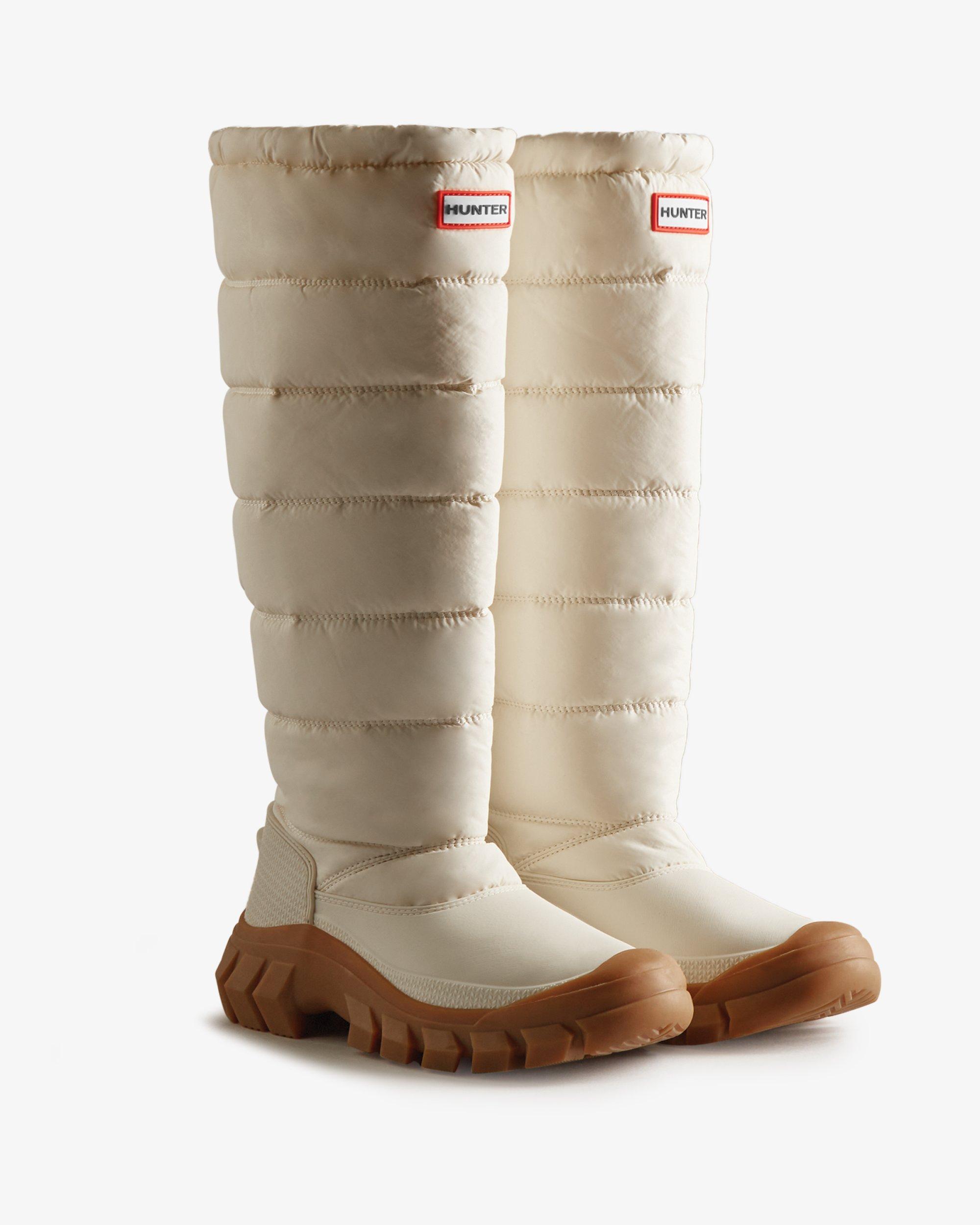 HUNTER Intrepid Insulated Tall Snow Boots in Natural | Lyst