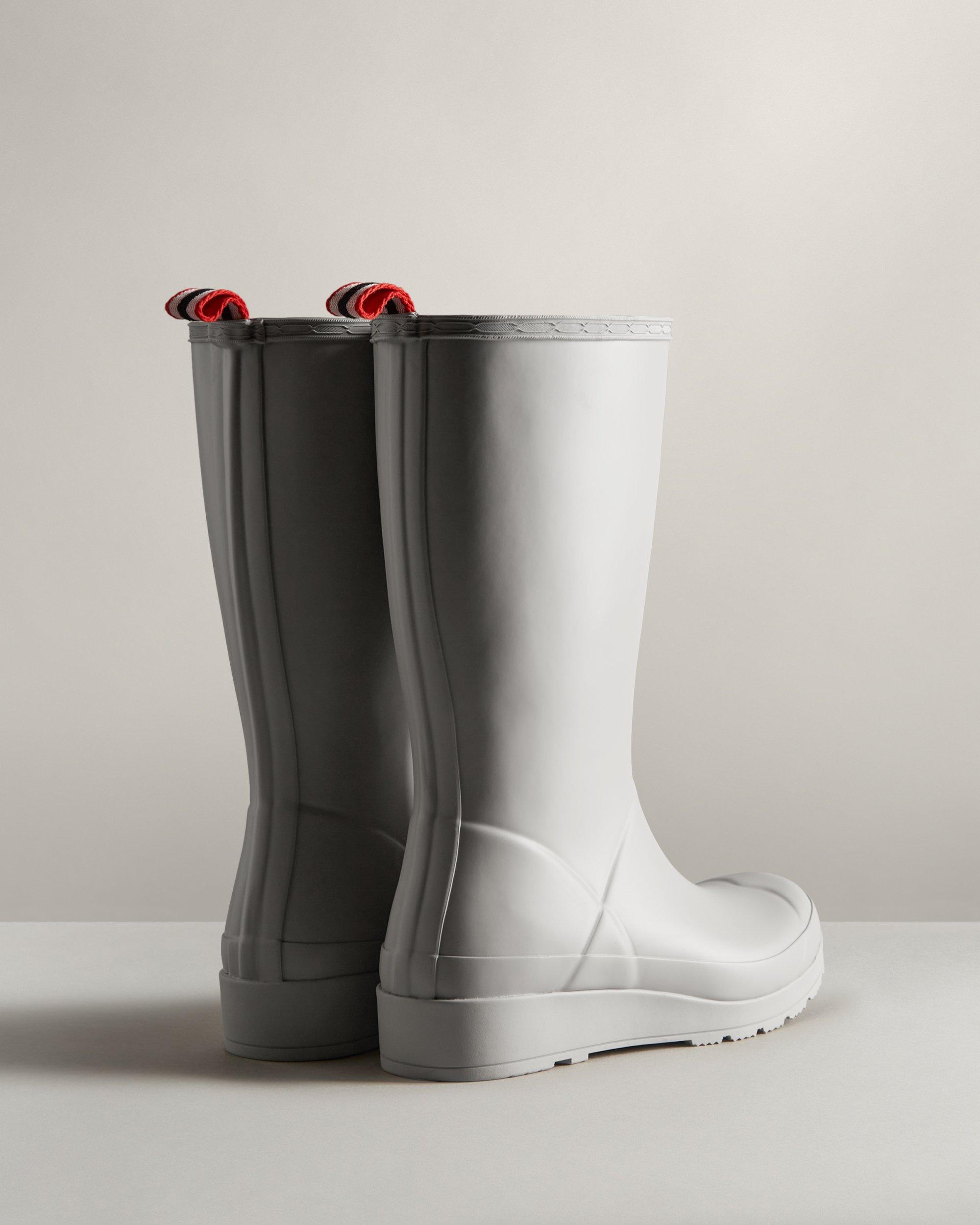 (W) Hunter Play Tall Wellington Rain Boots Zinc Grey ★ Women Hunter Original Play Tall Rain Boots Waterproof Hunter