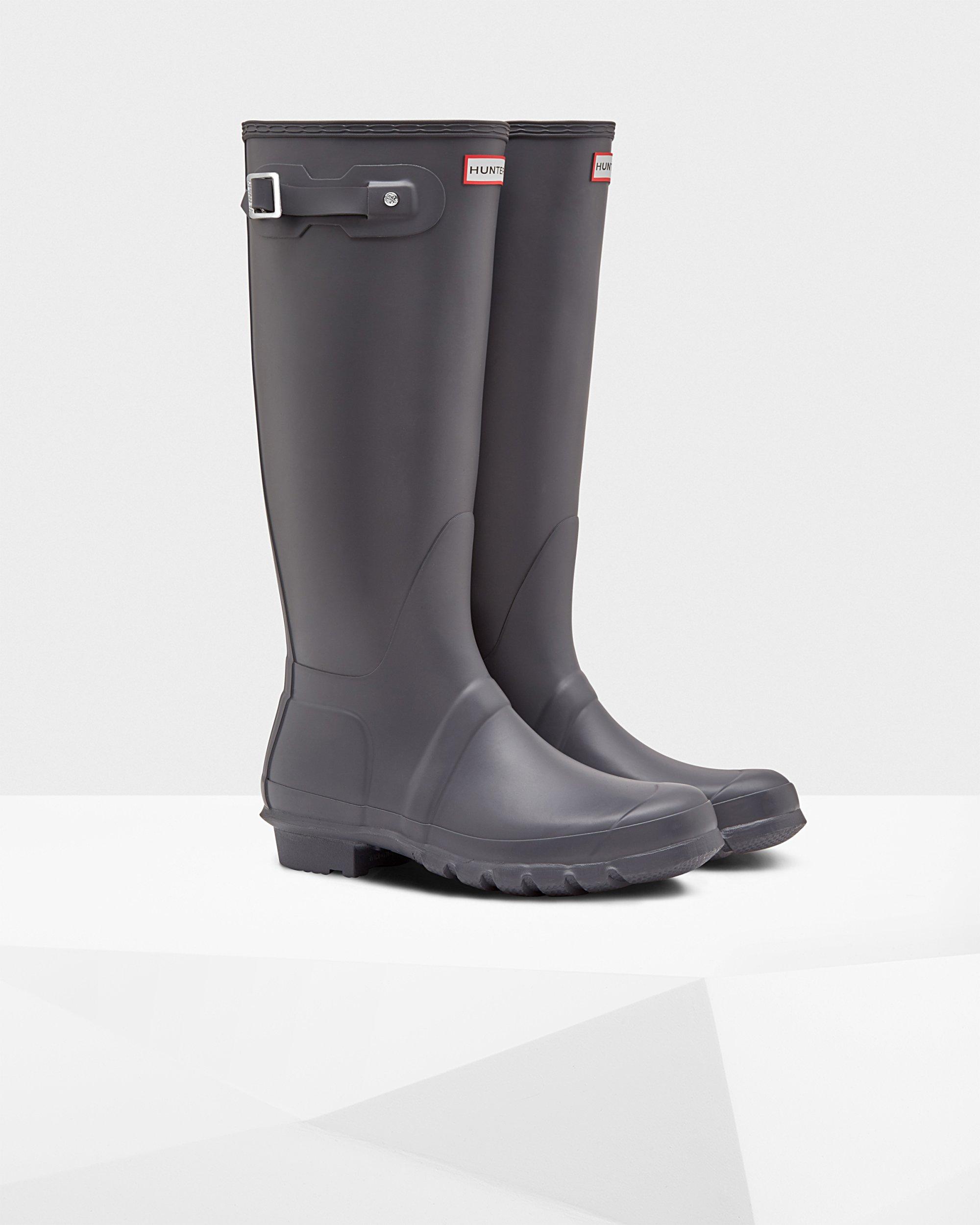 slate grey hunter rain boots