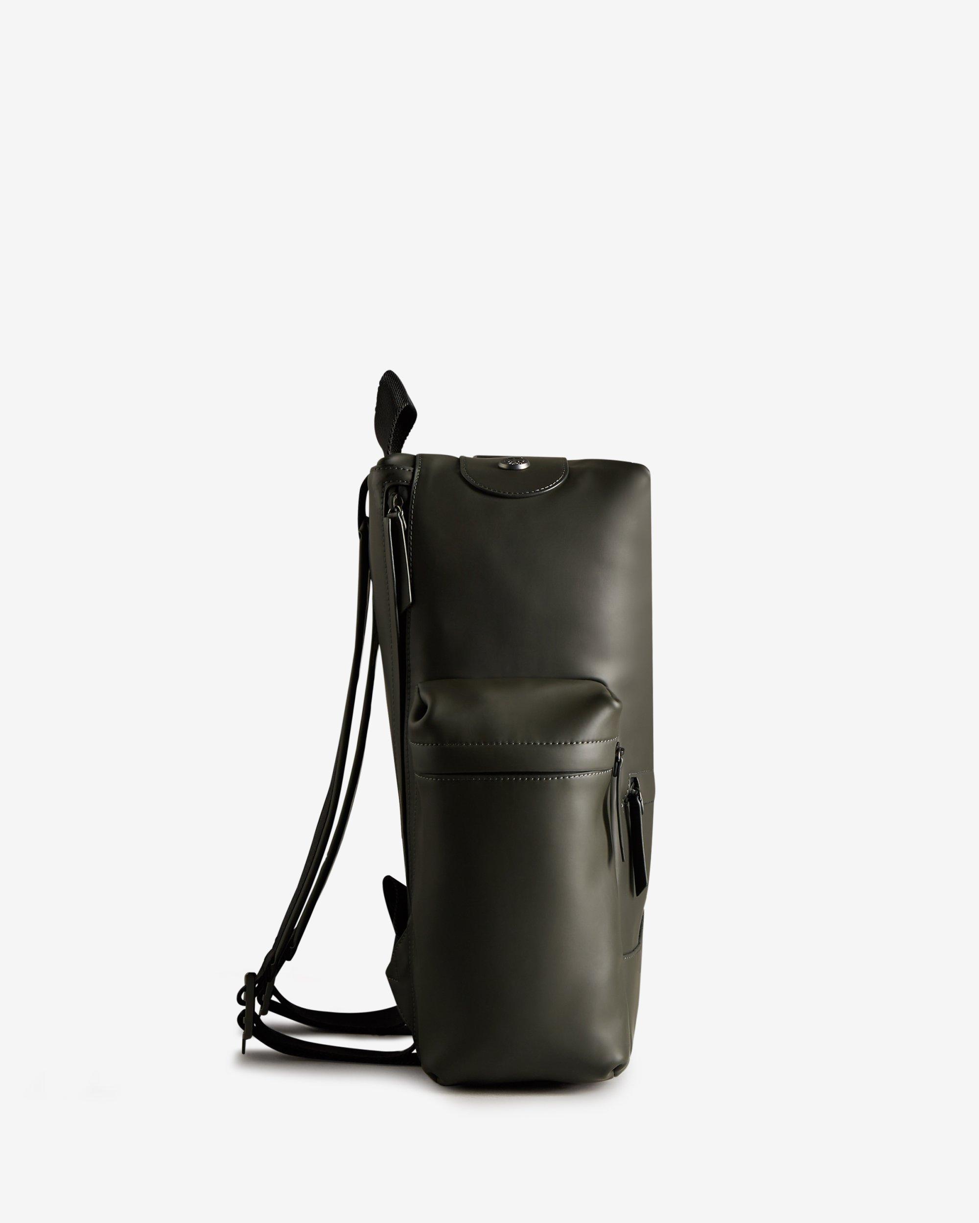 rubberised leather backpack