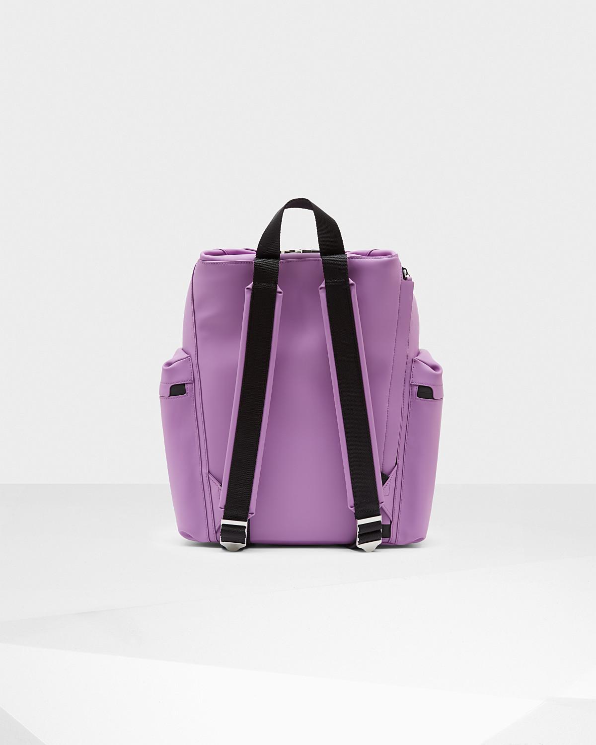 HUNTER Original Top Clip Backpack - Rubberized Leather in Purple | Lyst