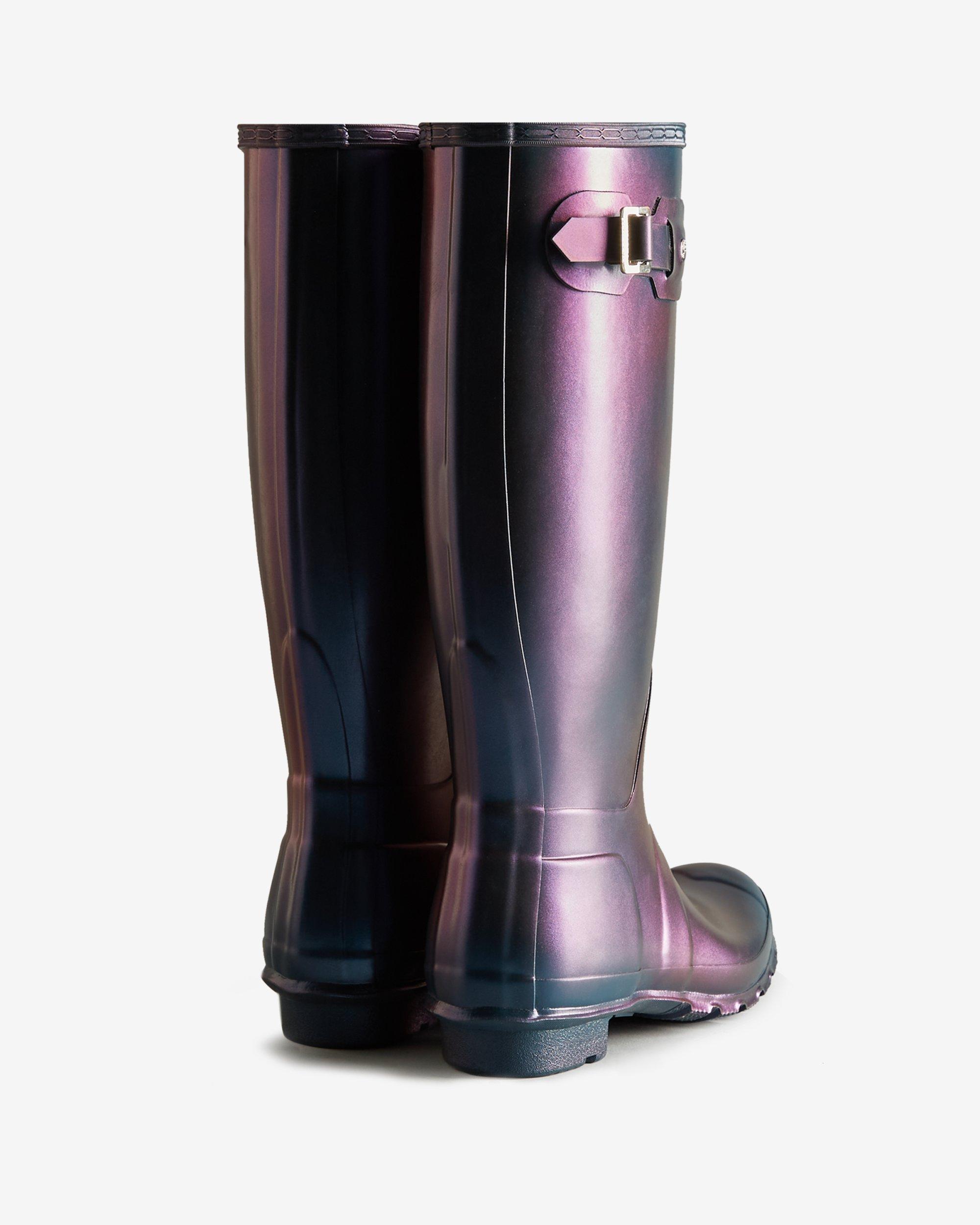 HUNTER Nebula Tall Rain Boots in Blue 