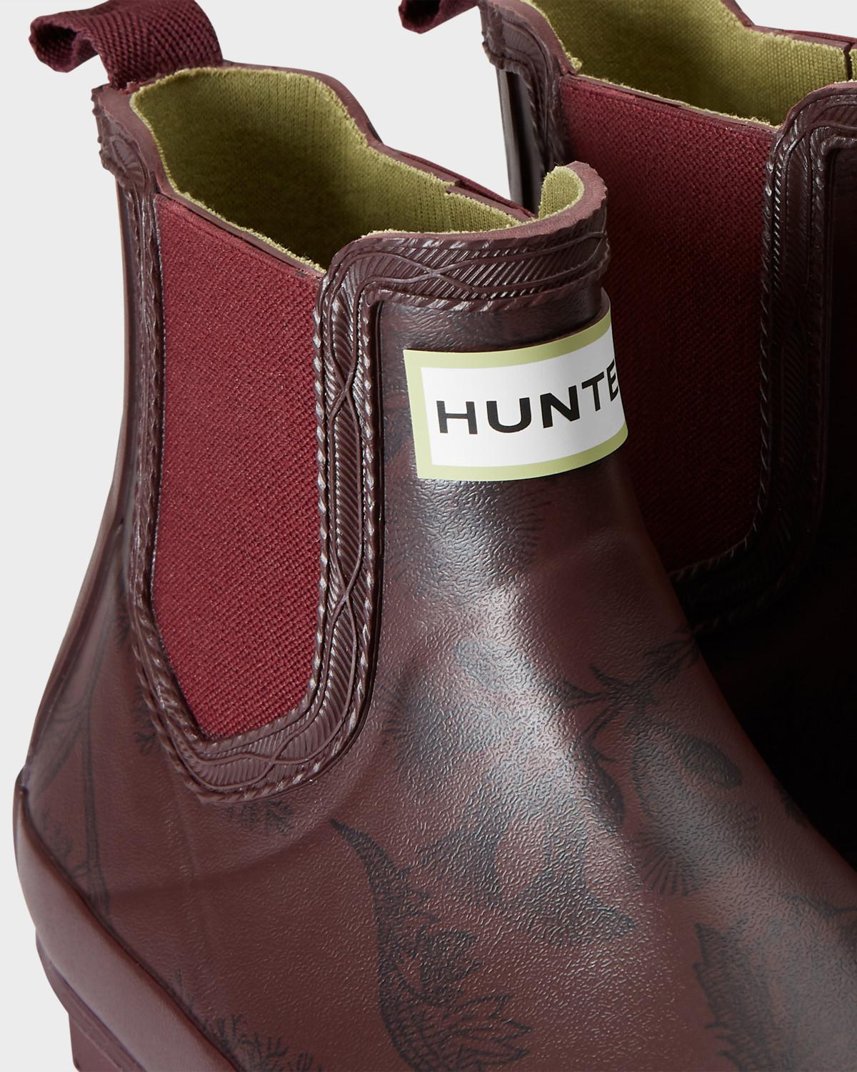 hunter norris printed chelsea boot