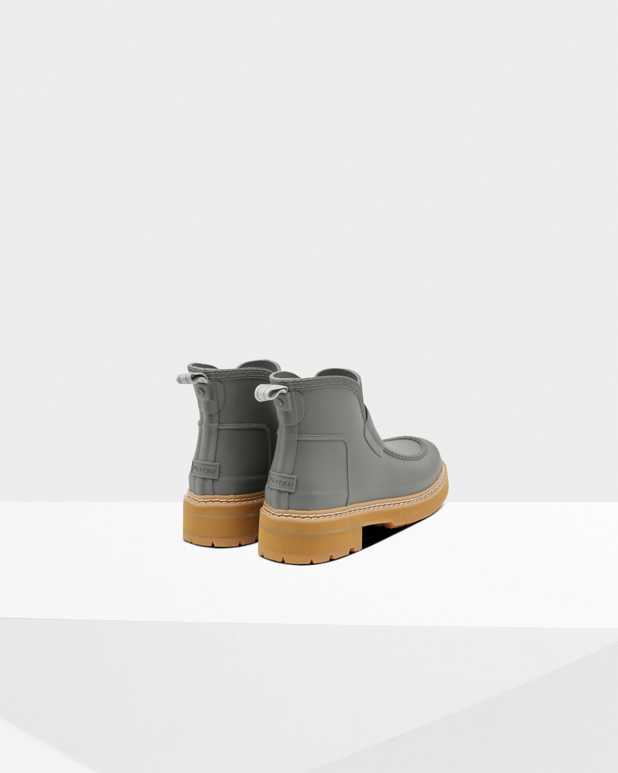 HUNTER Rubber Refined Stitch Detail Loafer Boots in Gray - Lyst