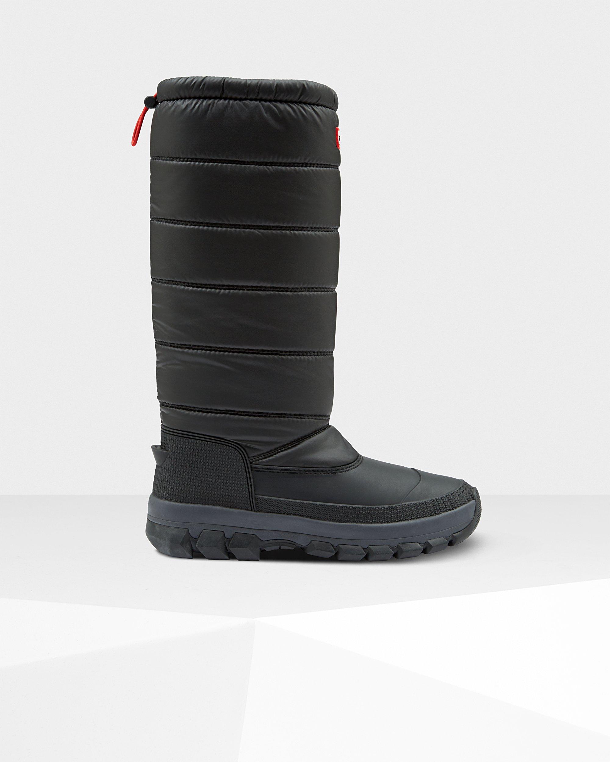tall black snow boots