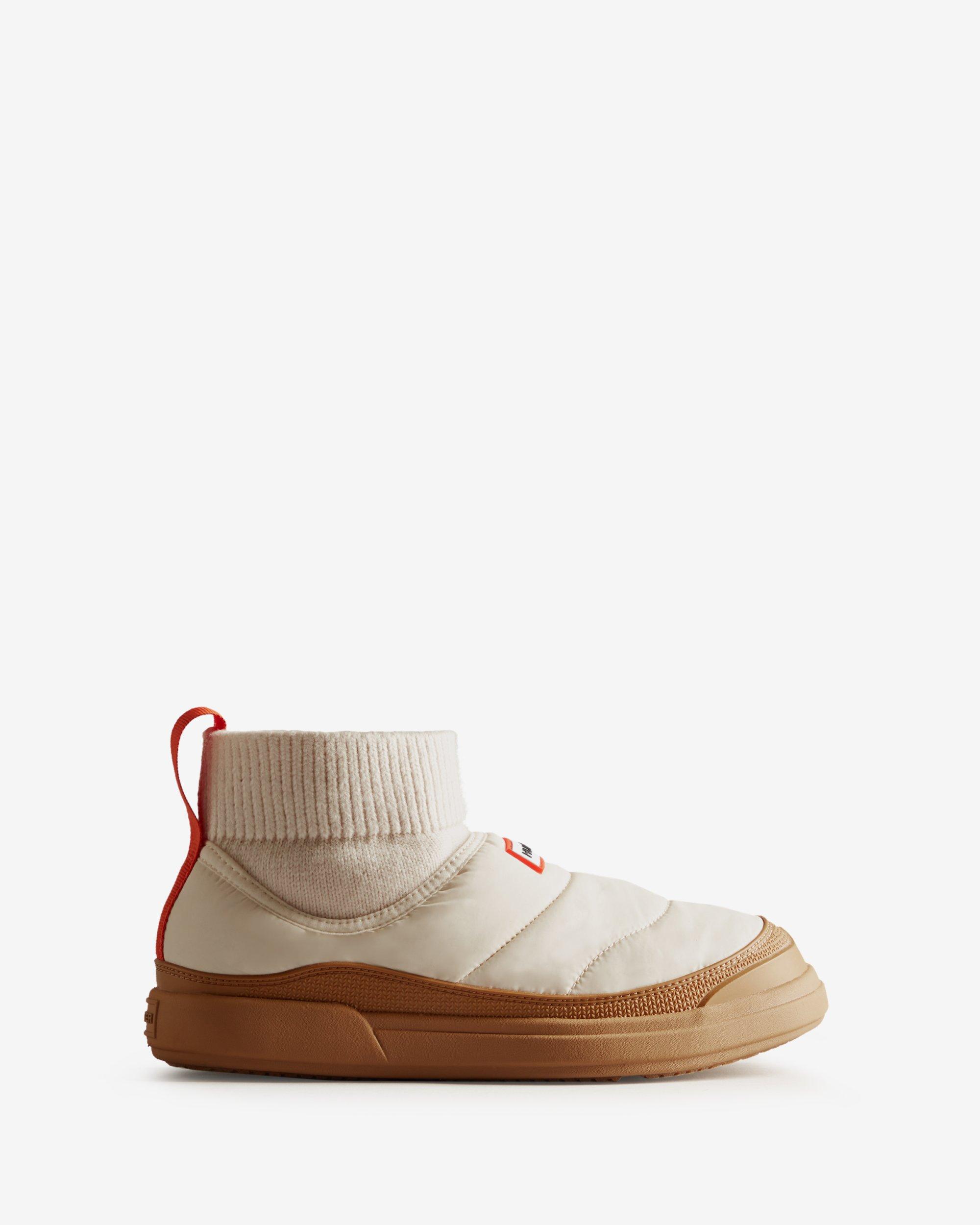 HUNTER In/out Insulated Knitted Cuff Slipper Boot in Brown Lyst