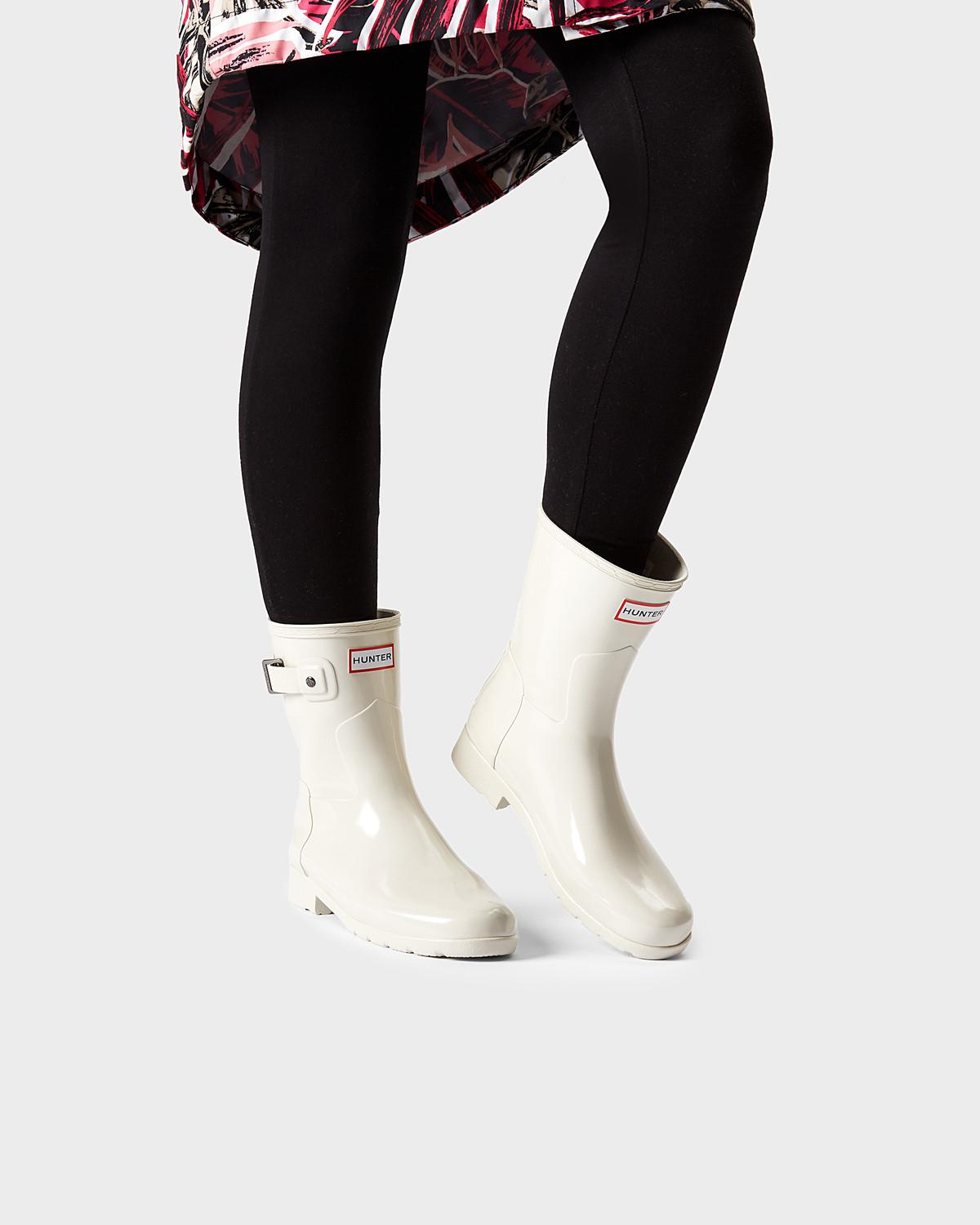 short white hunter rain boots