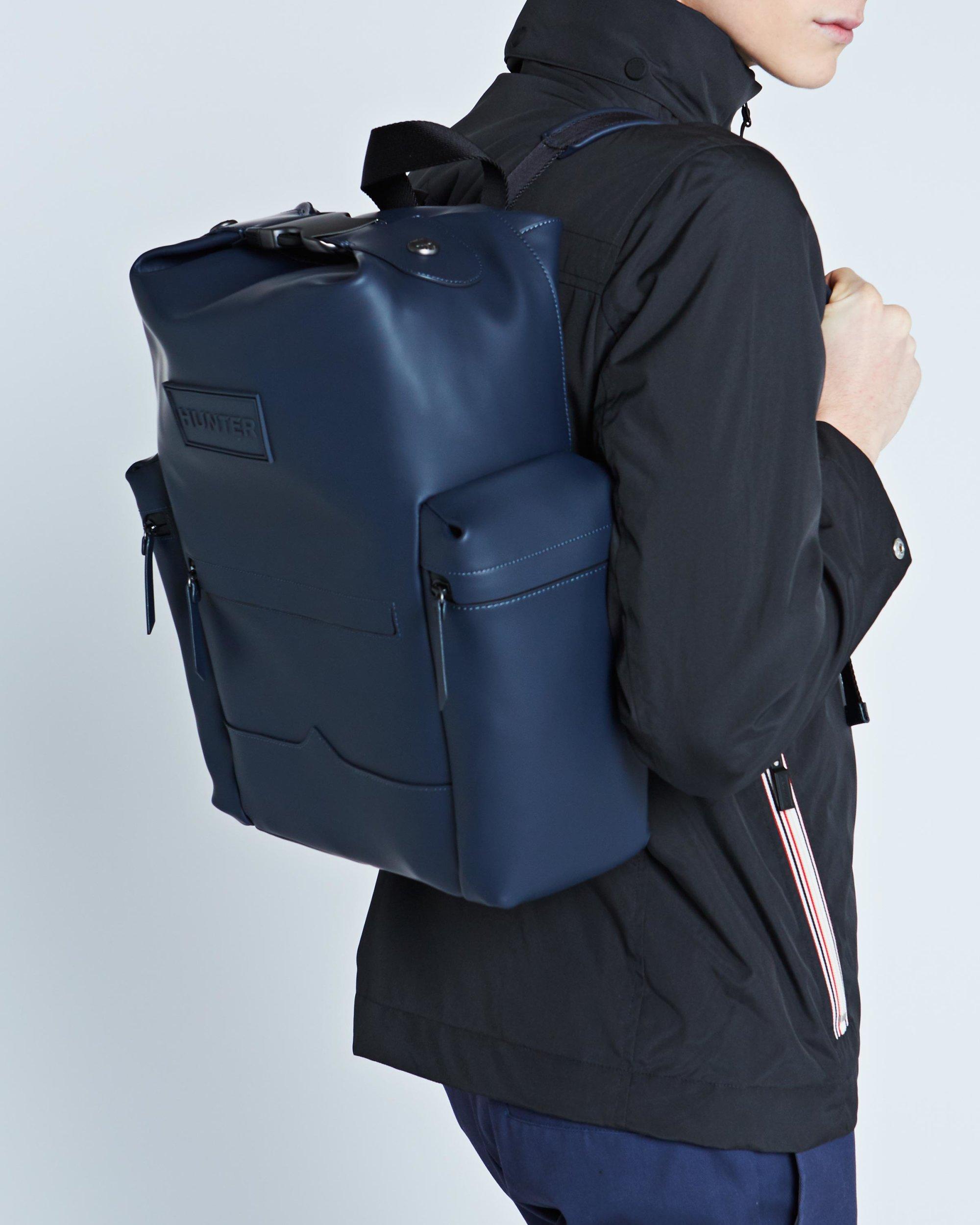 rubberised leather backpack