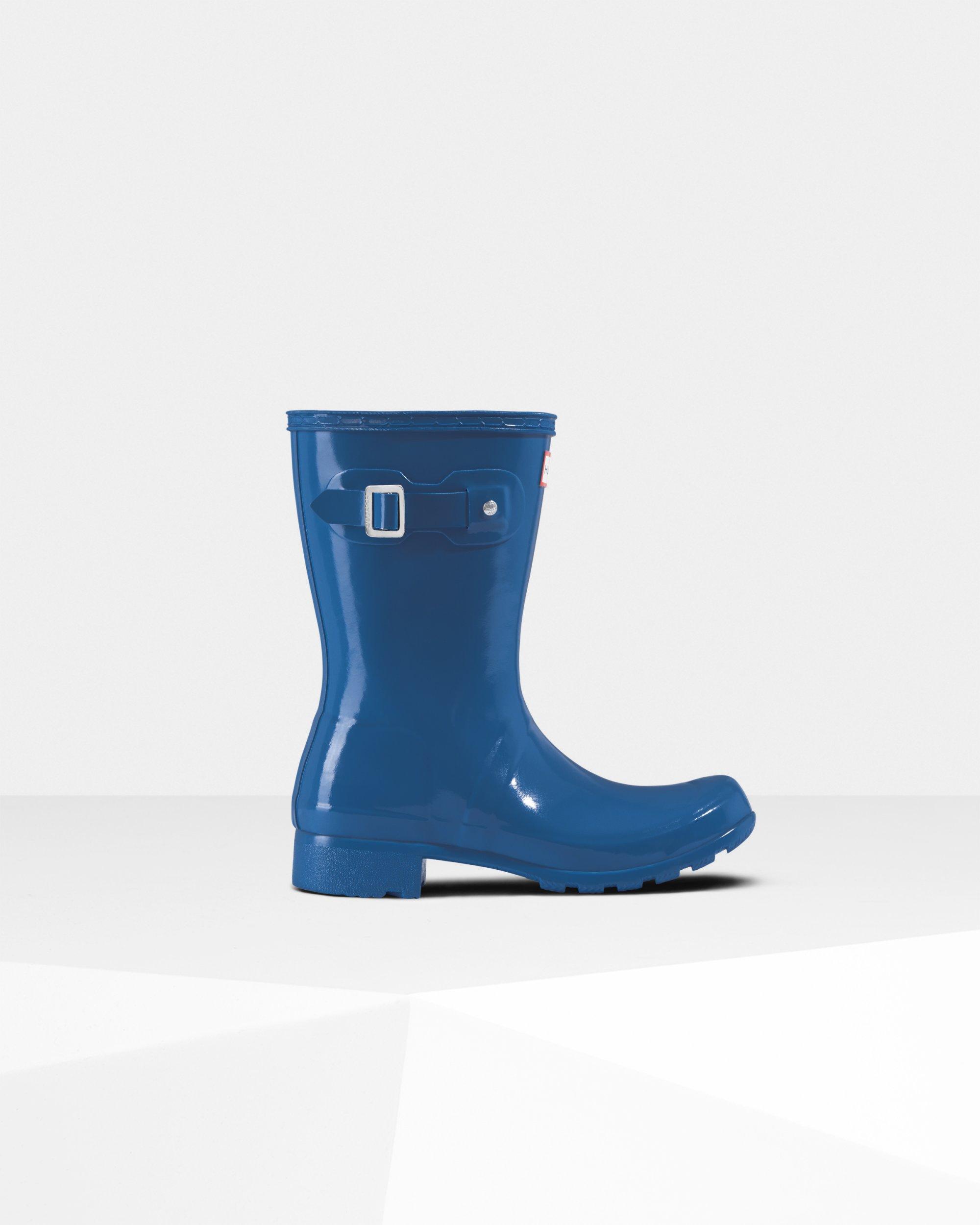 hunter blue gloss wellies