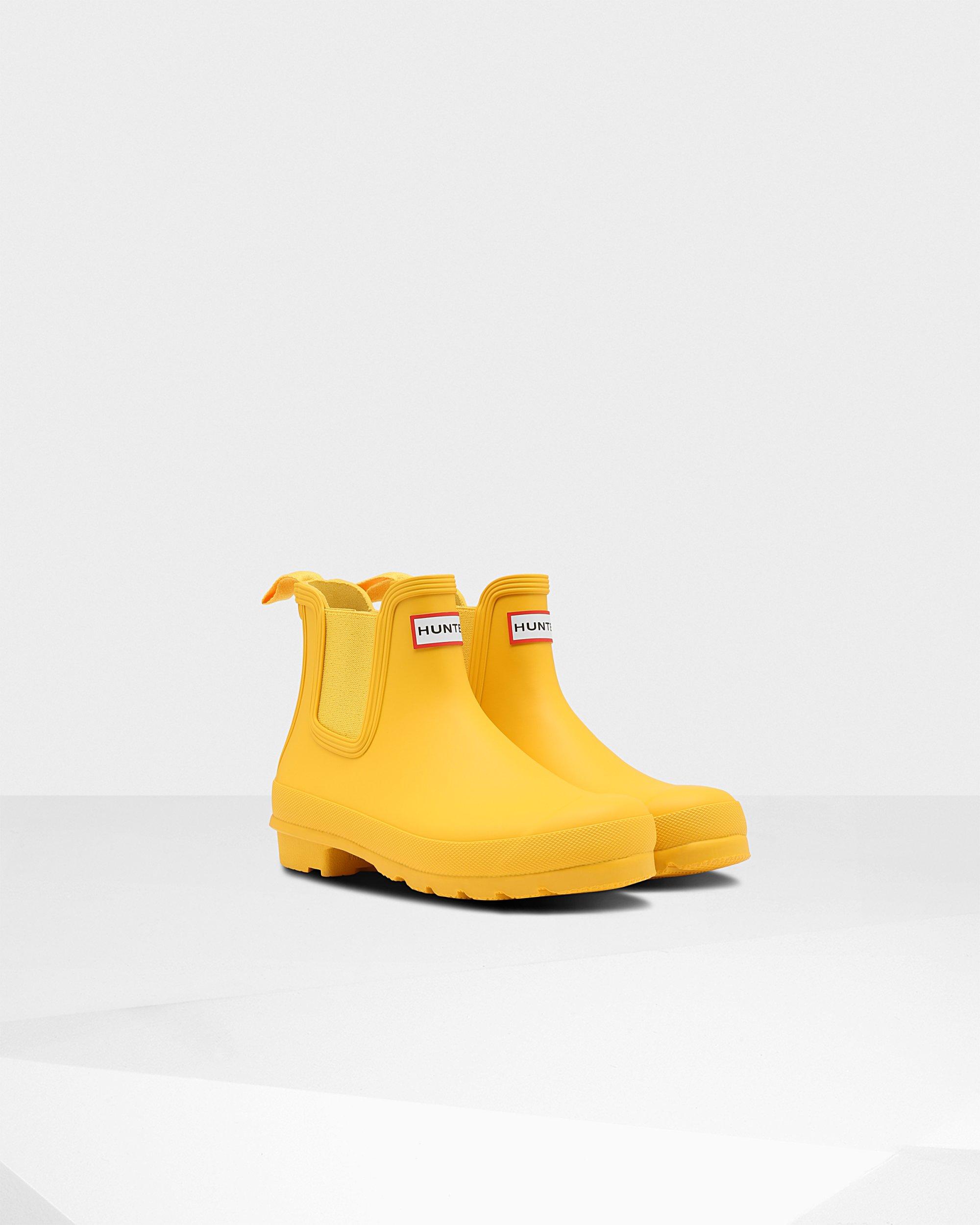 yellow chelsea boots
