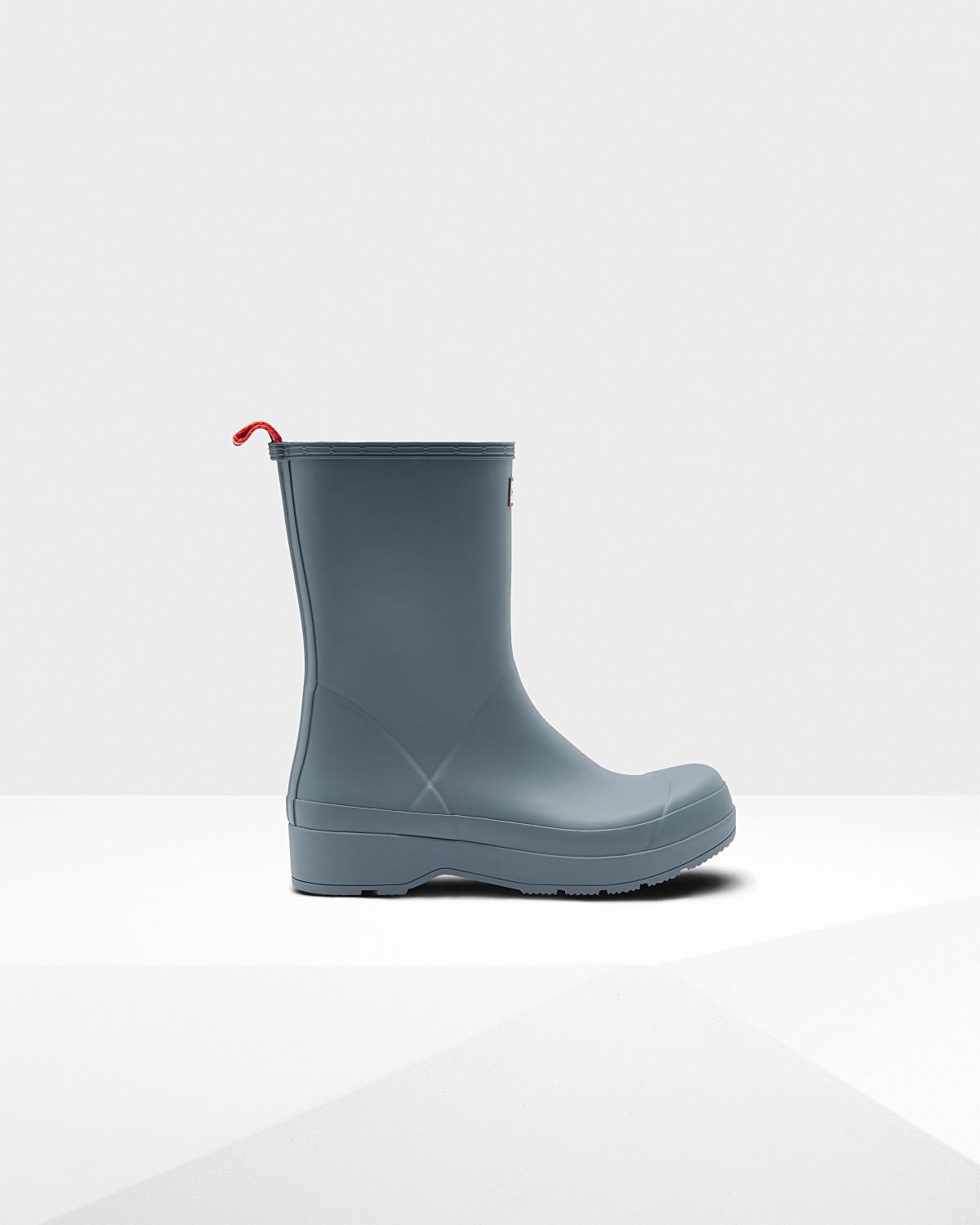 hunter short wellington boots black