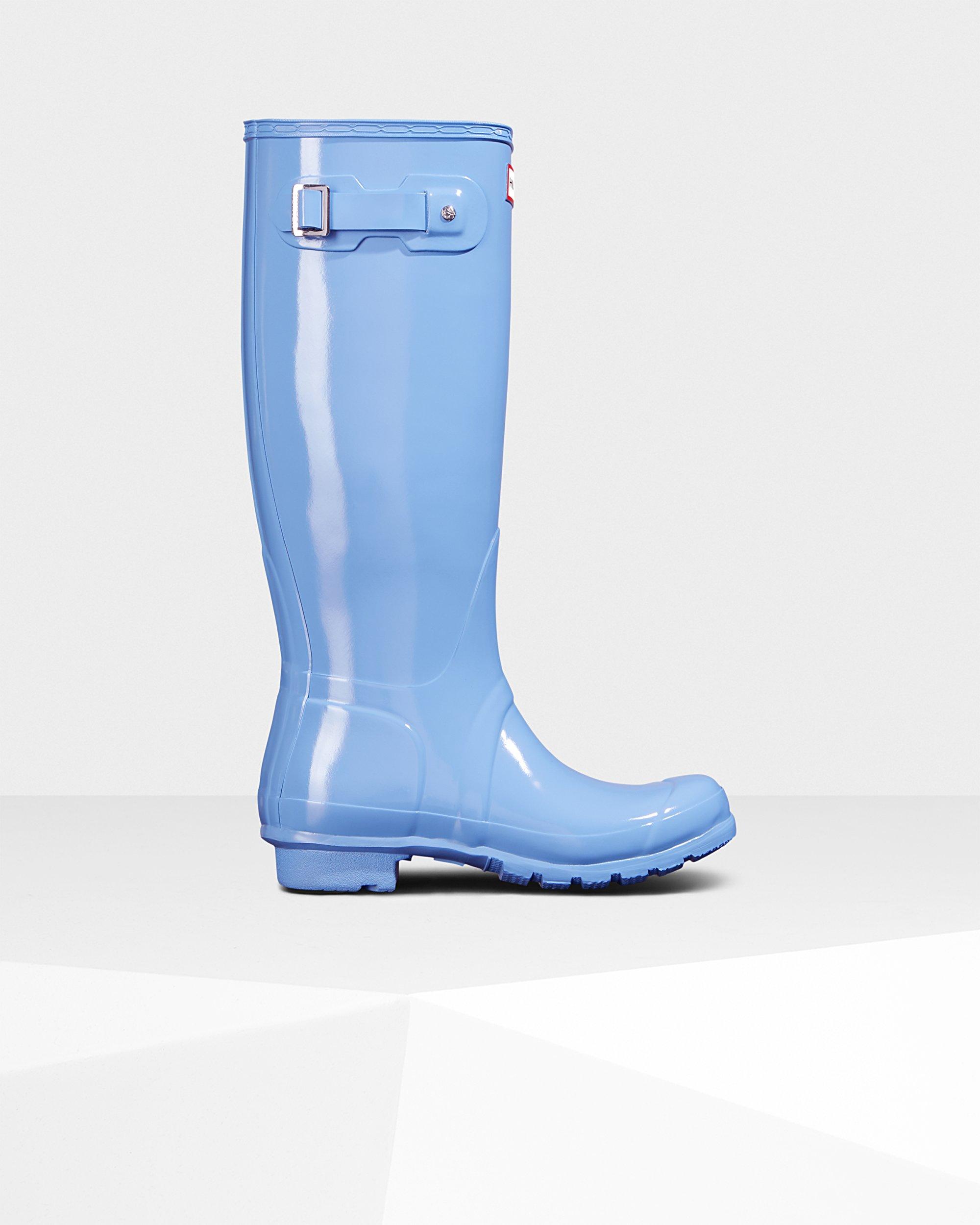 vivid blue hunter boots