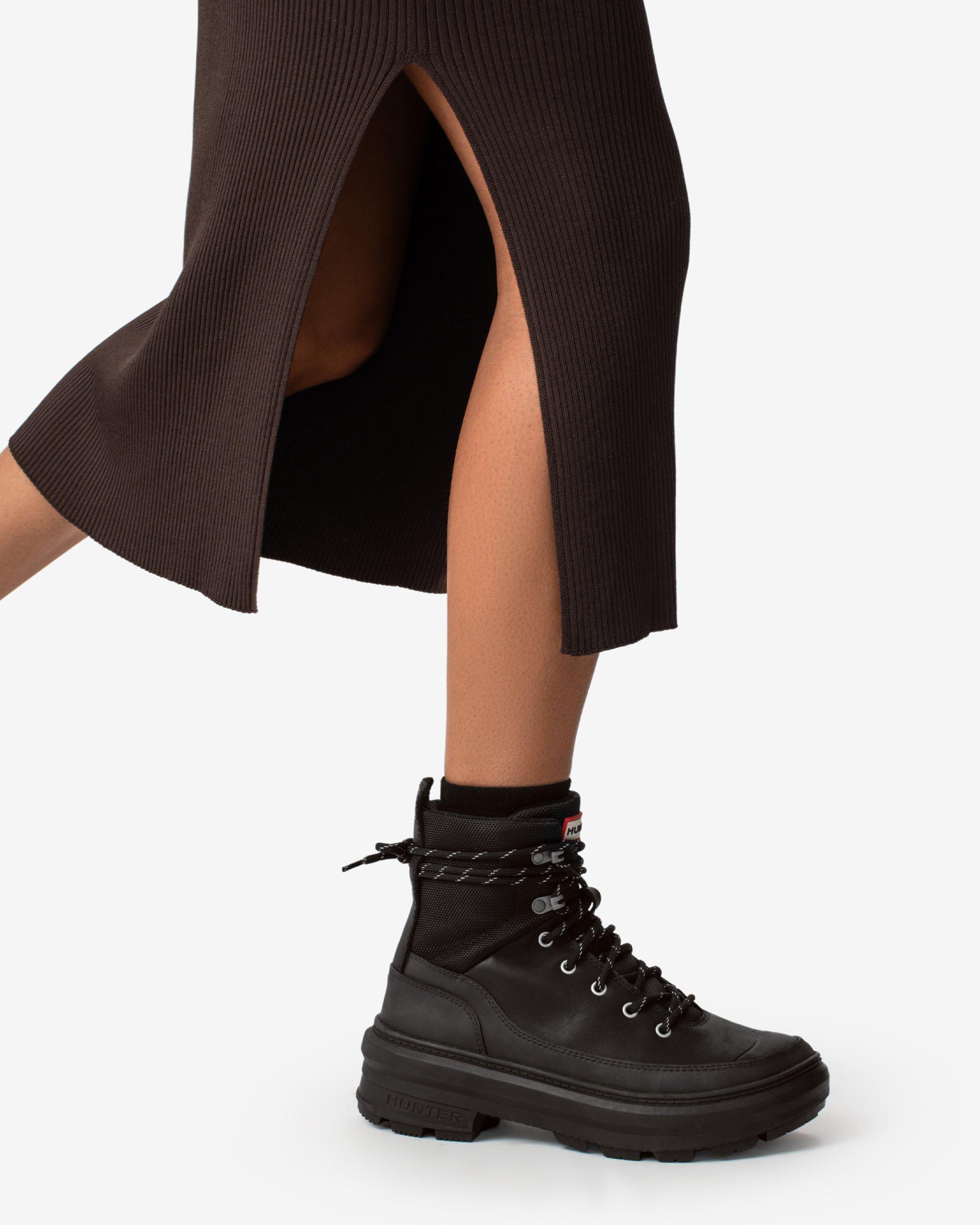 HUNTER Rebel Explorer Leather Commando Boots in Black | Lyst
