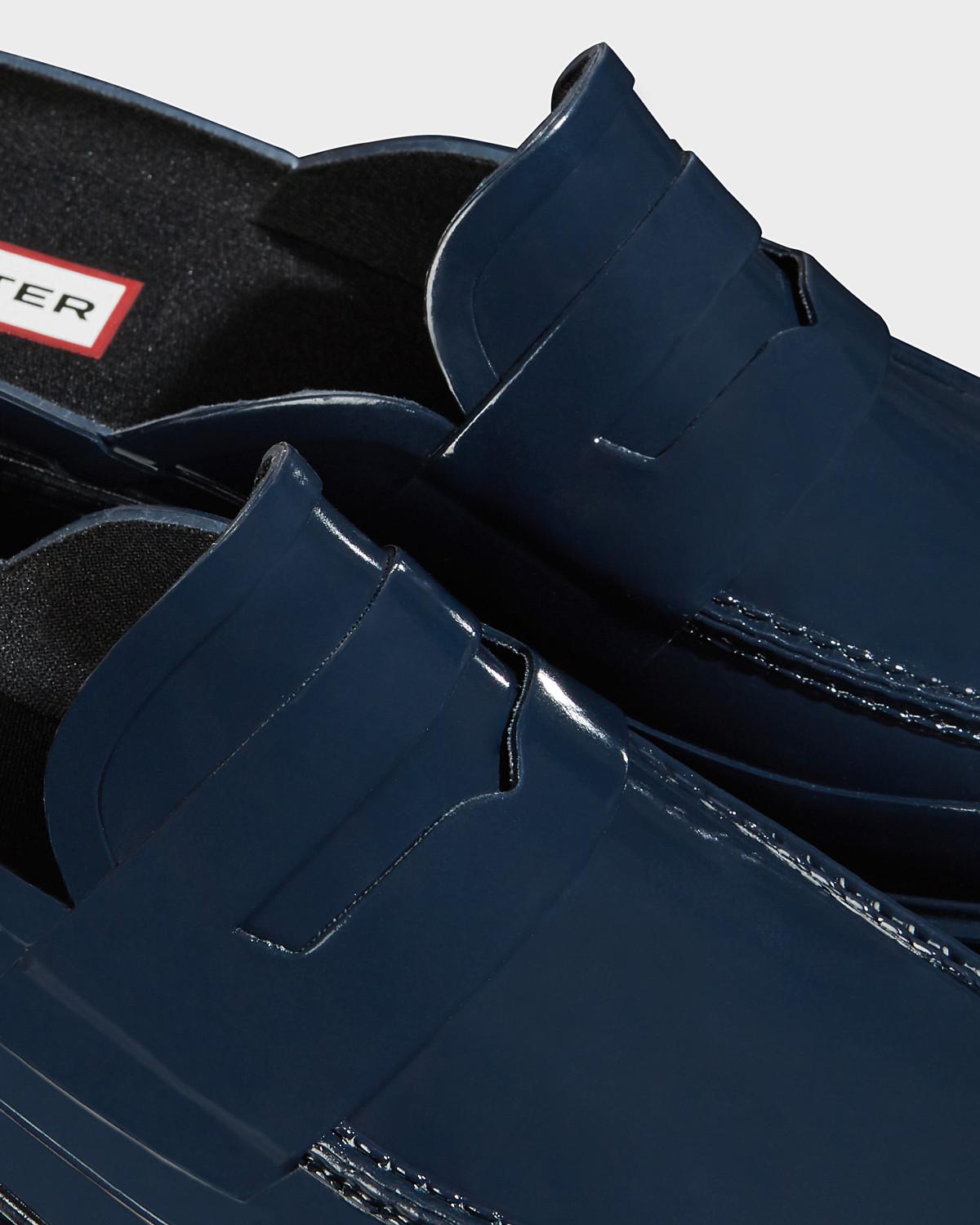 hunter backless gloss penny loafer