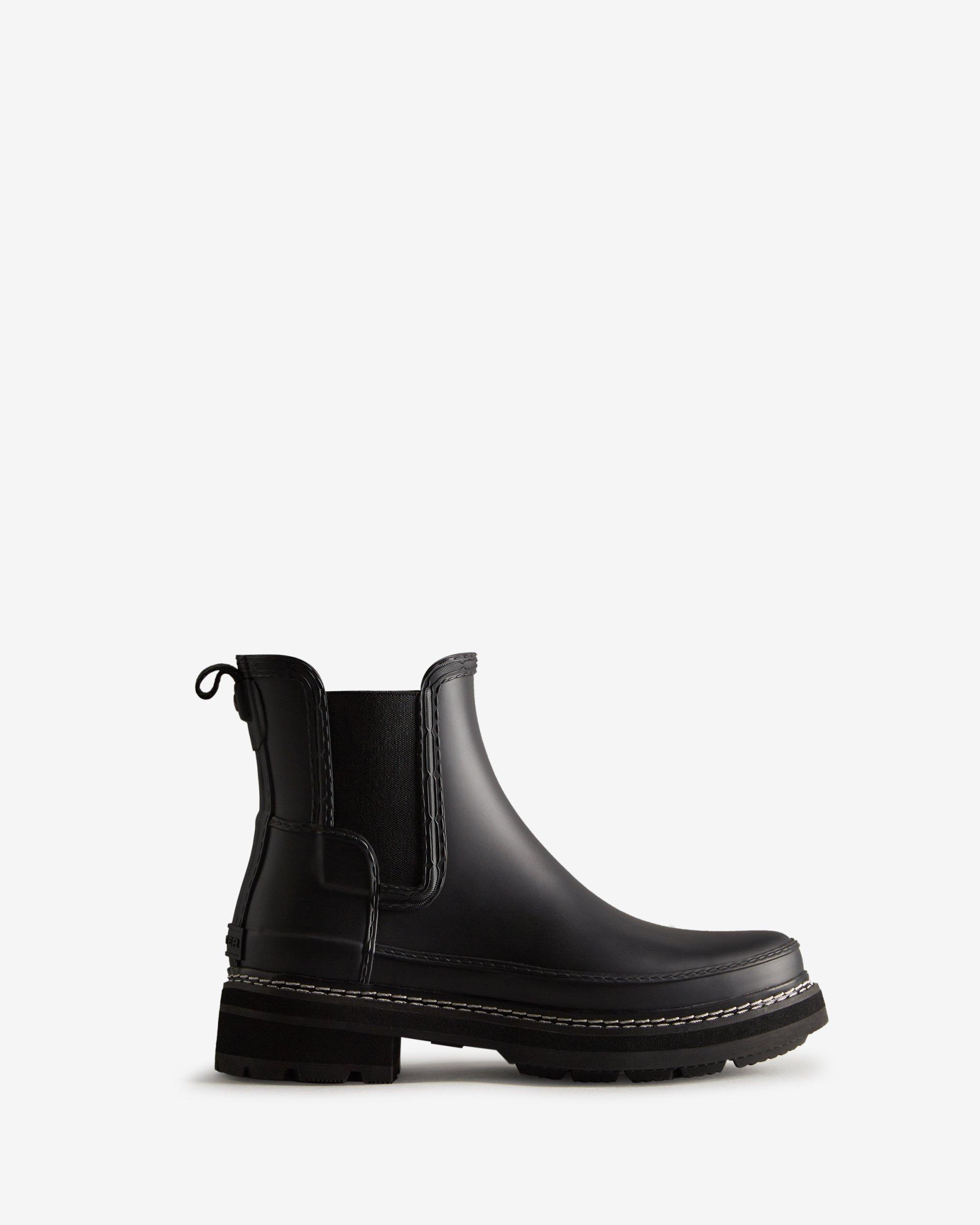 HUNTER Refined Stitch Detail Chelsea Boots in Black | Lyst Australia