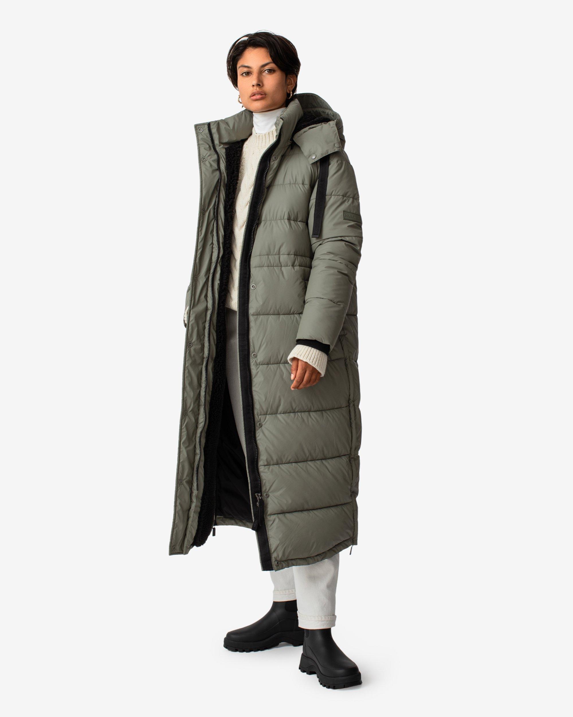 HUNTER Intrepid Long Puffer in Green | Lyst