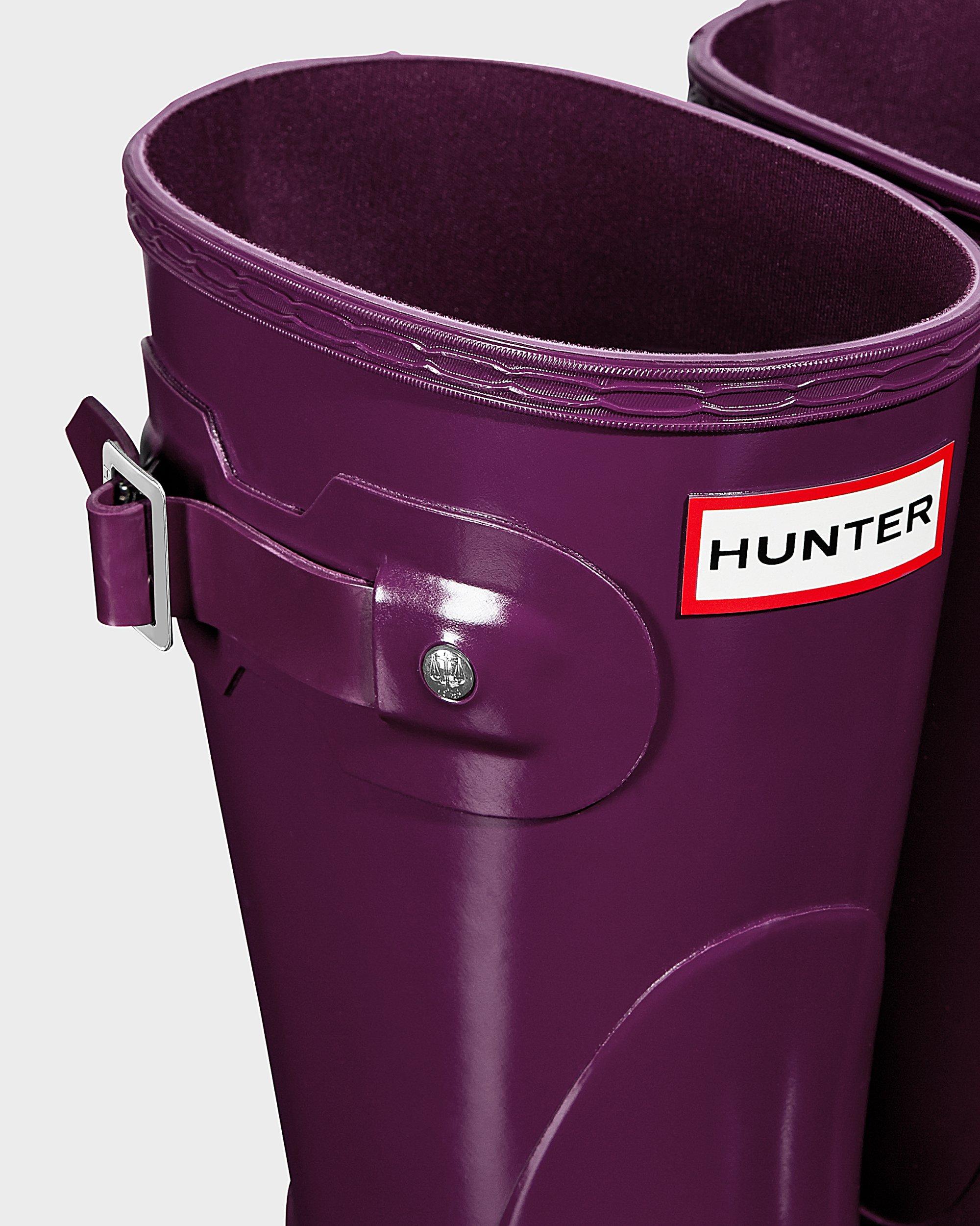 violet gloss hunter wellies