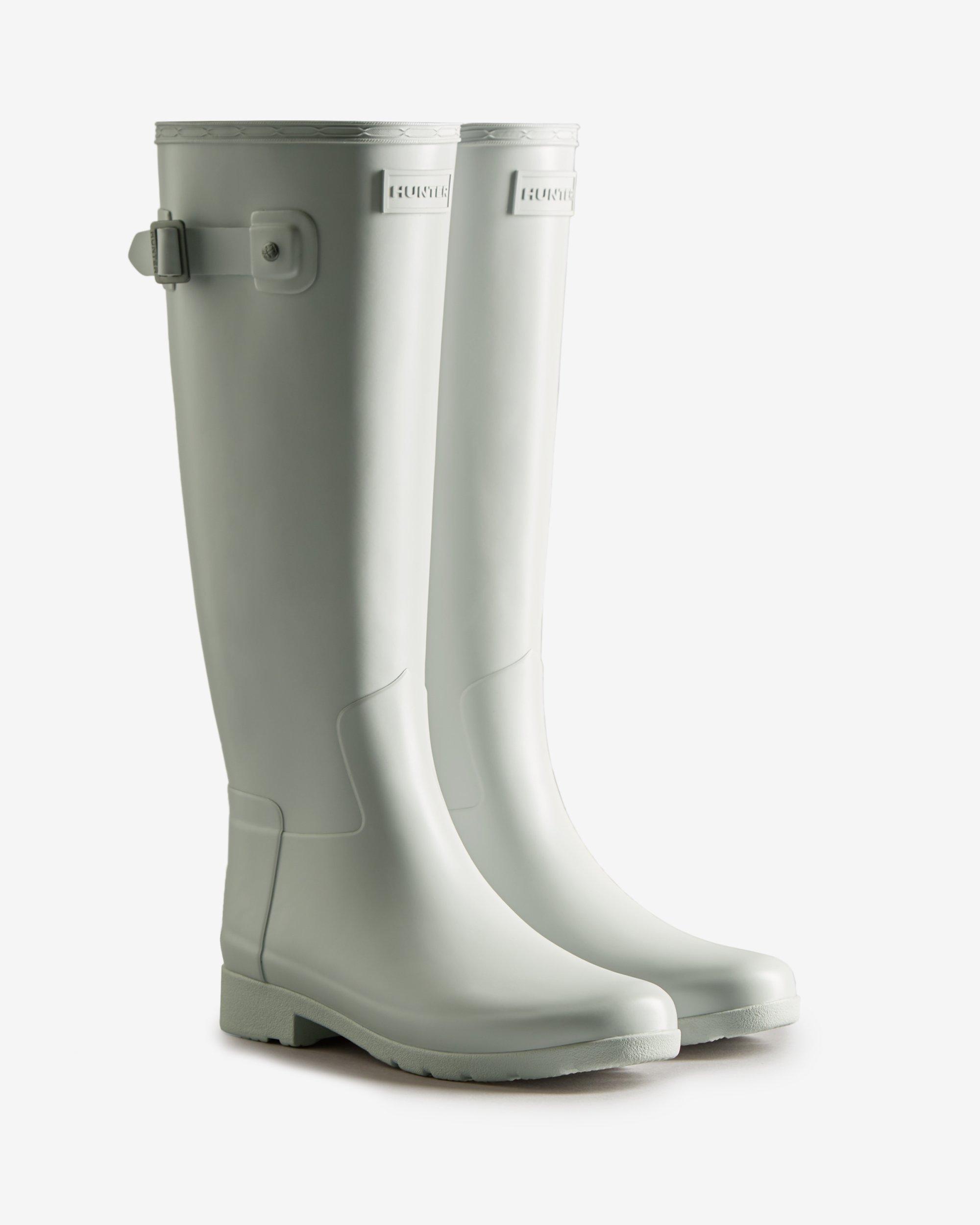 HUNTER Refined Slim Fit Tall Rain Boots in Gray | Lyst